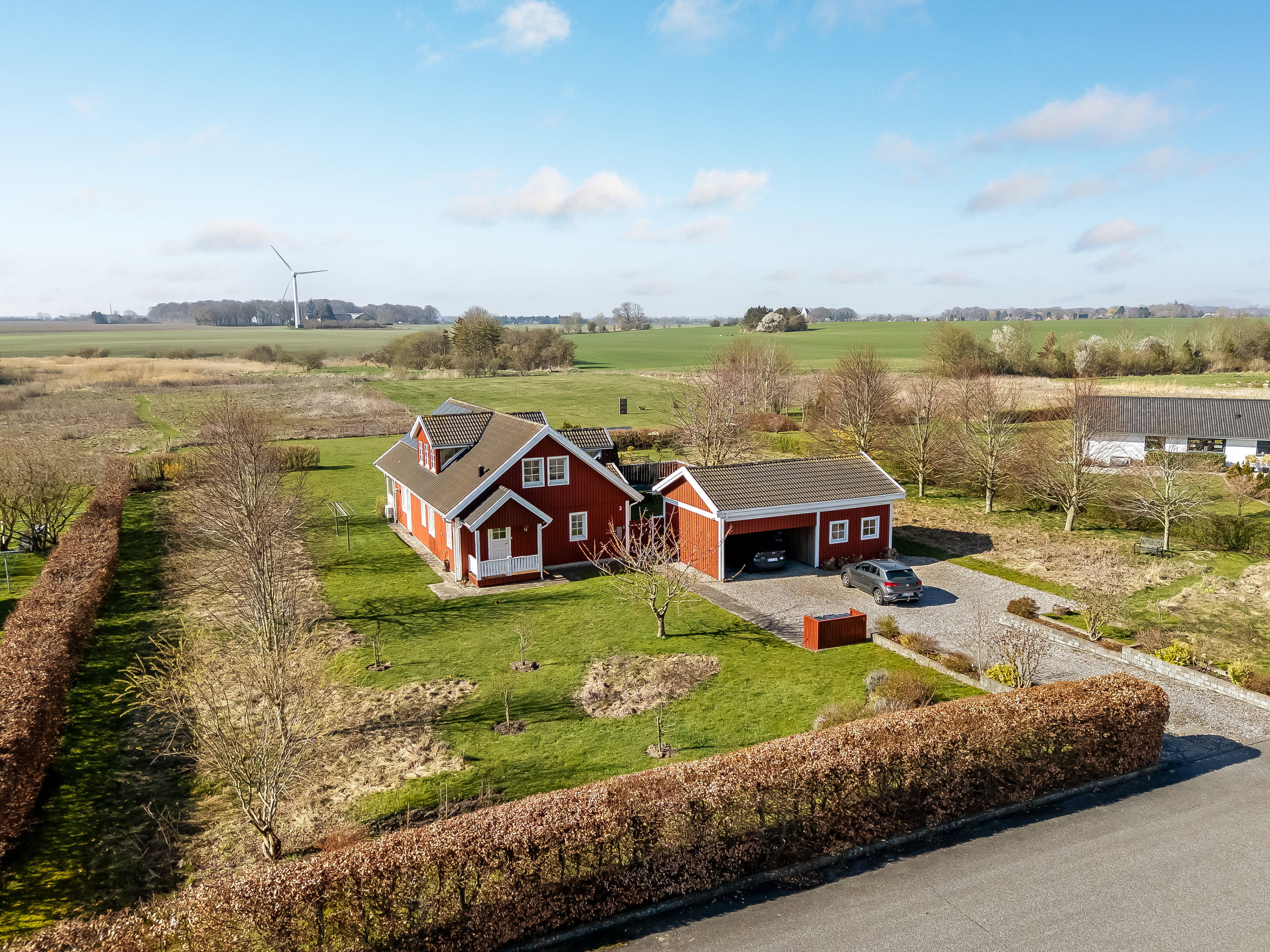 Villa: Luftfoto på Wibolttsvej 3, 4863 Eskilstrup