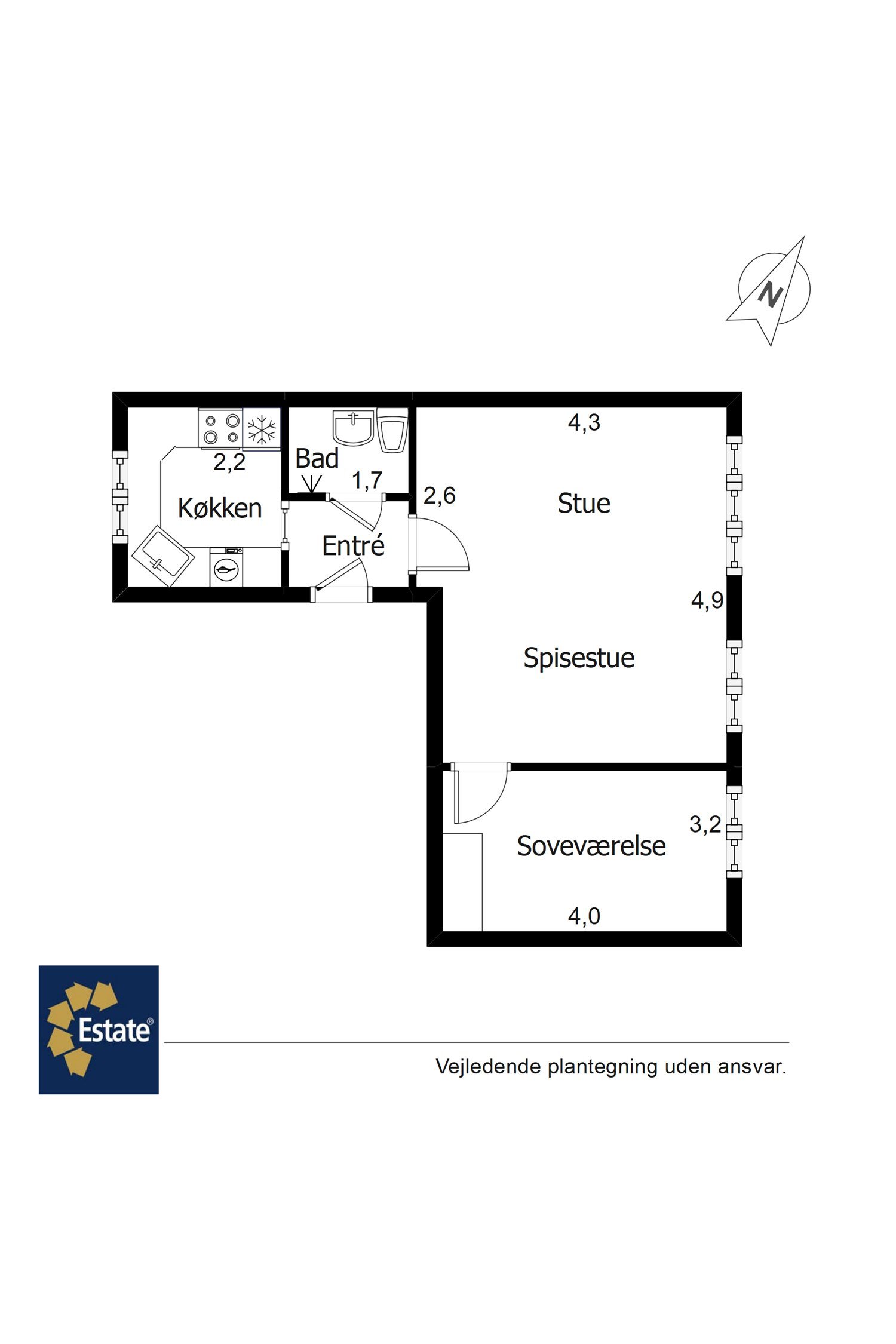 Plantegninger billede af Willemoesgade 34, 1. tv., 6700 Esbjerg