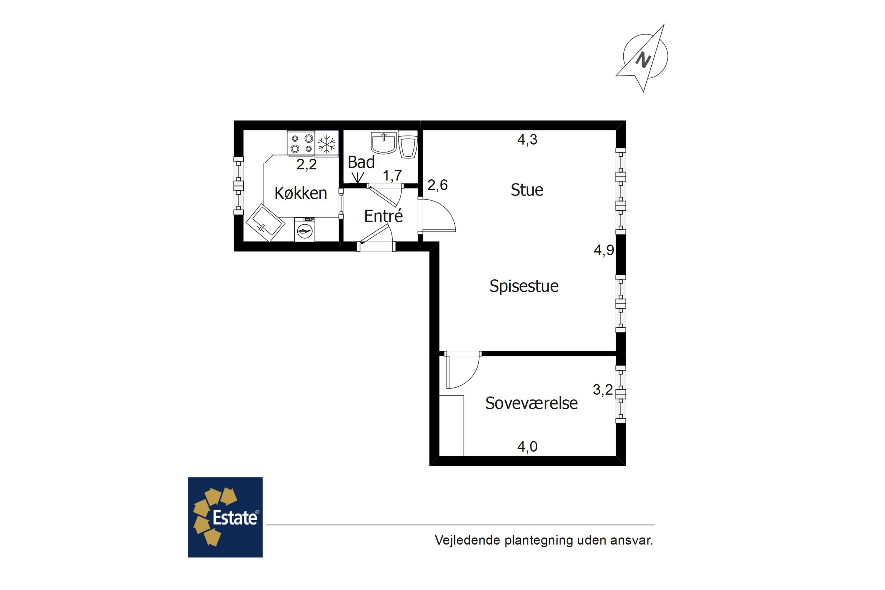 Plantegninger billede af Willemoesgade 34, 1. tv., 6700 Esbjerg