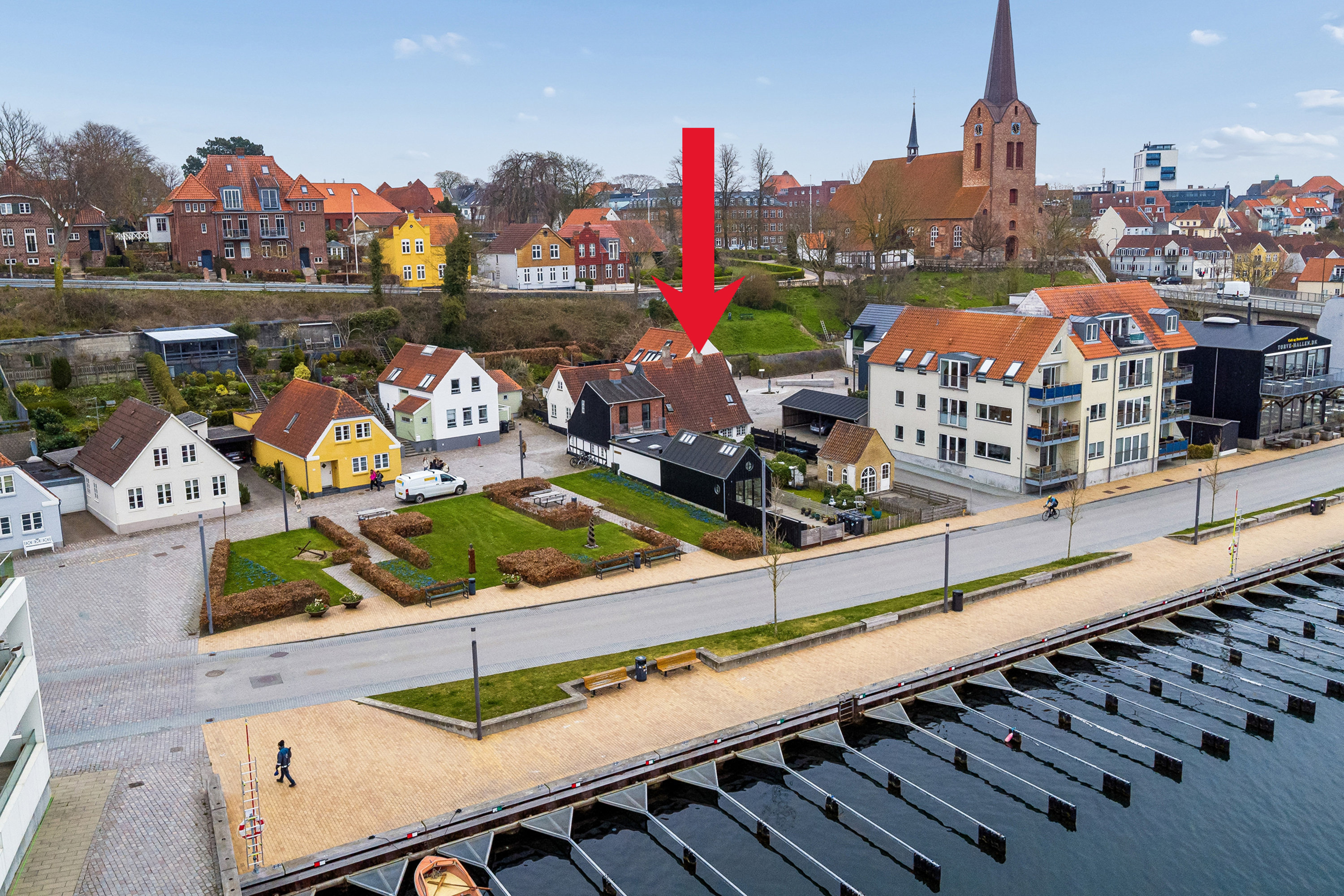 Villa: Luftfoto på Havbogade 47, 6400 Sønderborg