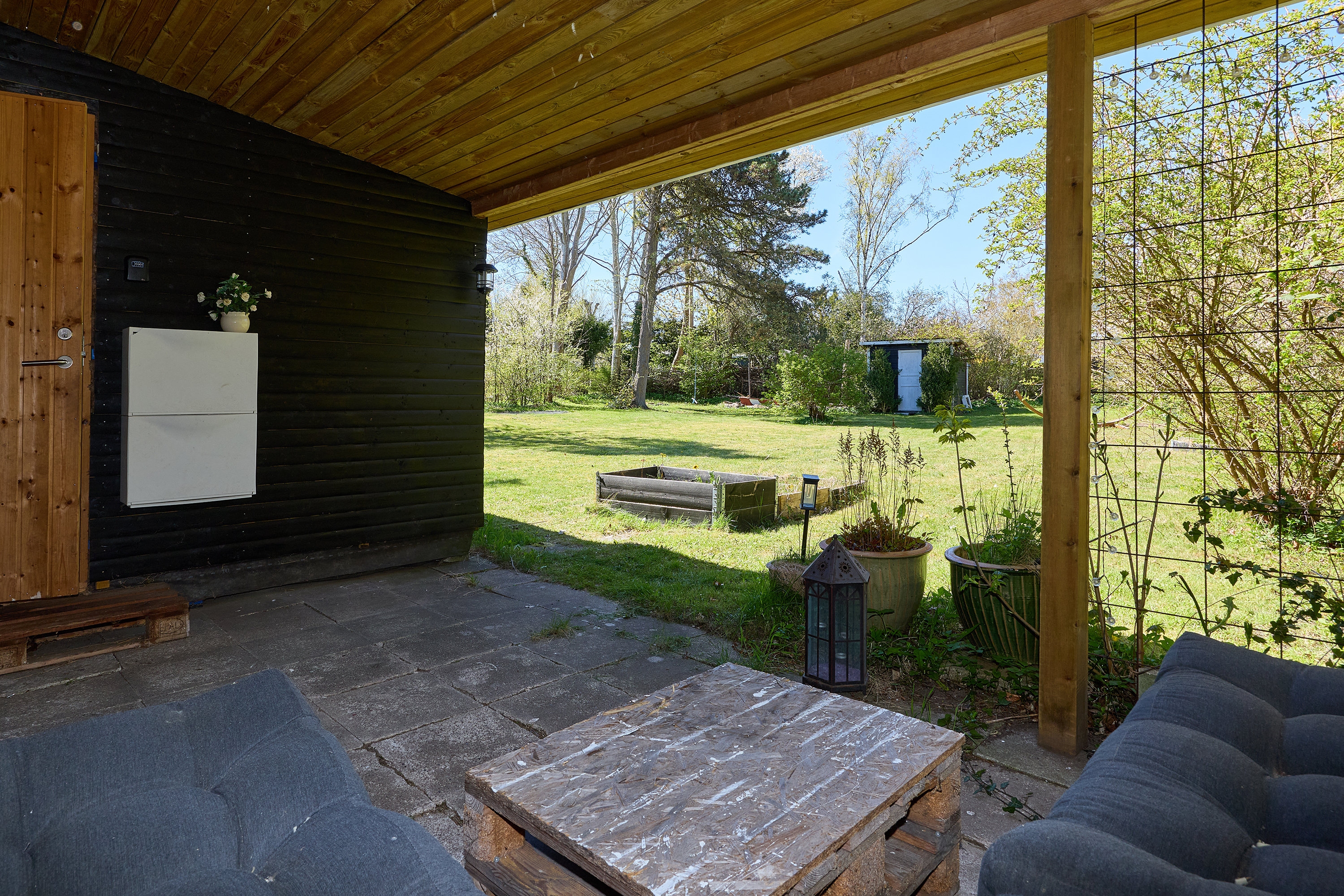 Fremhævet overdækket terrasse billede i fuldskærmstilstand. Billede af Gammel Kulhusvej 111, Skoven, 3630 Jægerspris