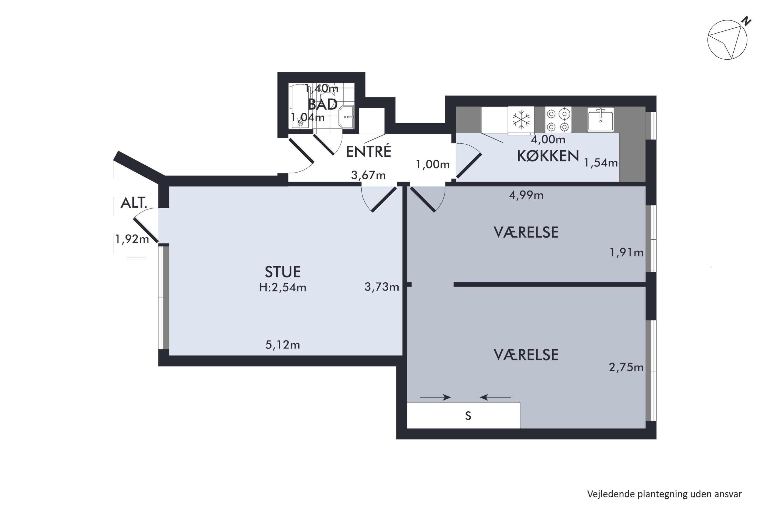 Plantegninger billede af Bremensgade 21, 4. th., 2300 København S