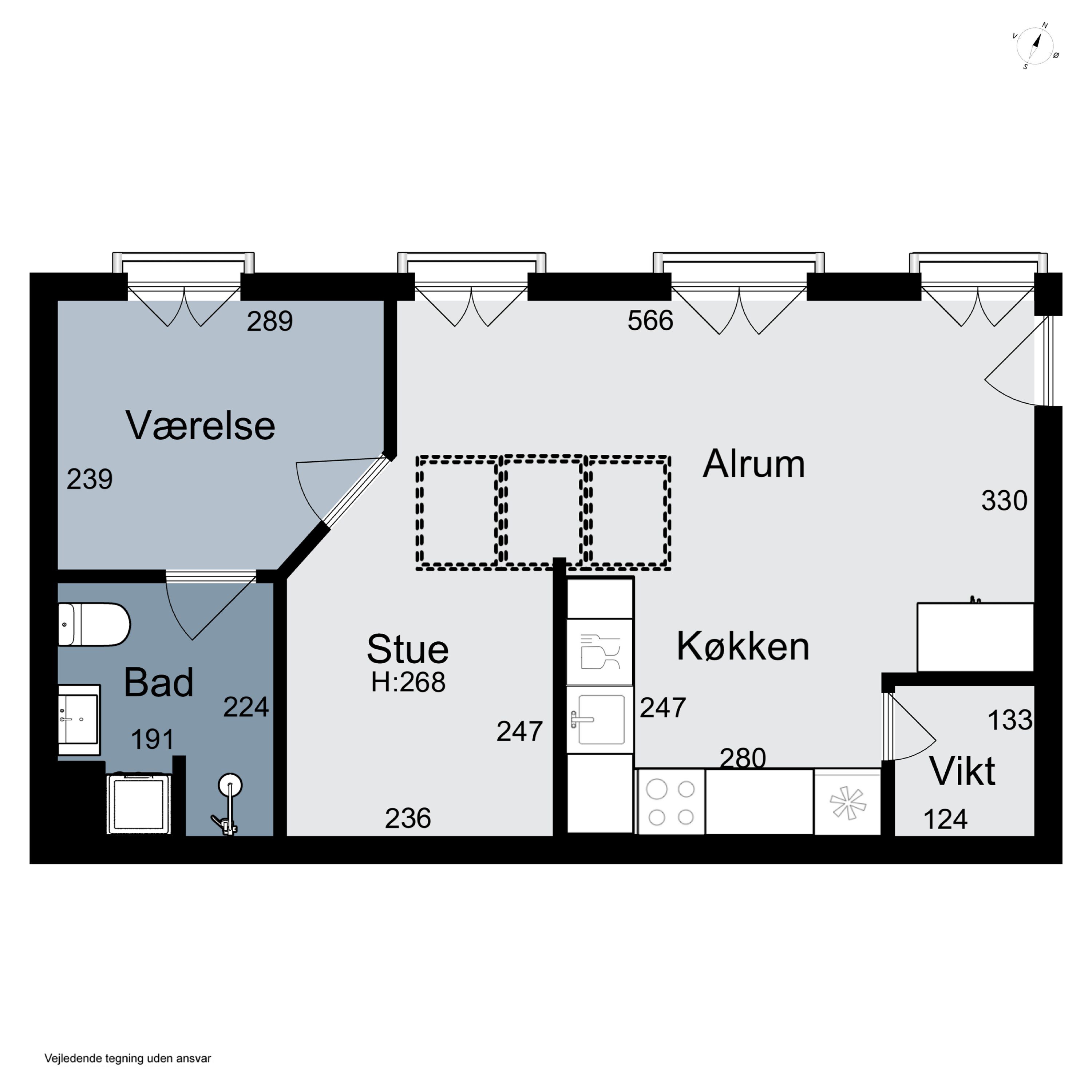 Plantegninger billede af Åboulevarden 51B, 2. tv., 8000 Aarhus C