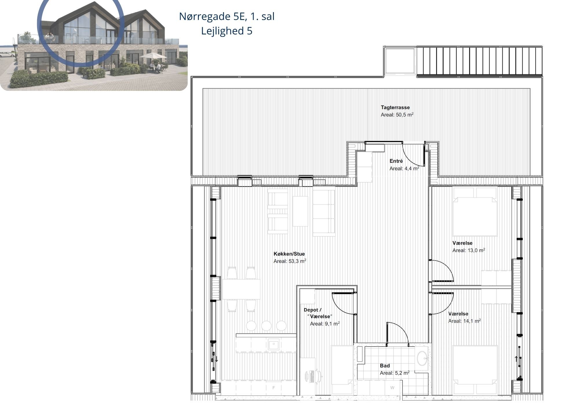 Plantegninger billede af Nørregade 5E, 1., 6960 Hvide Sande