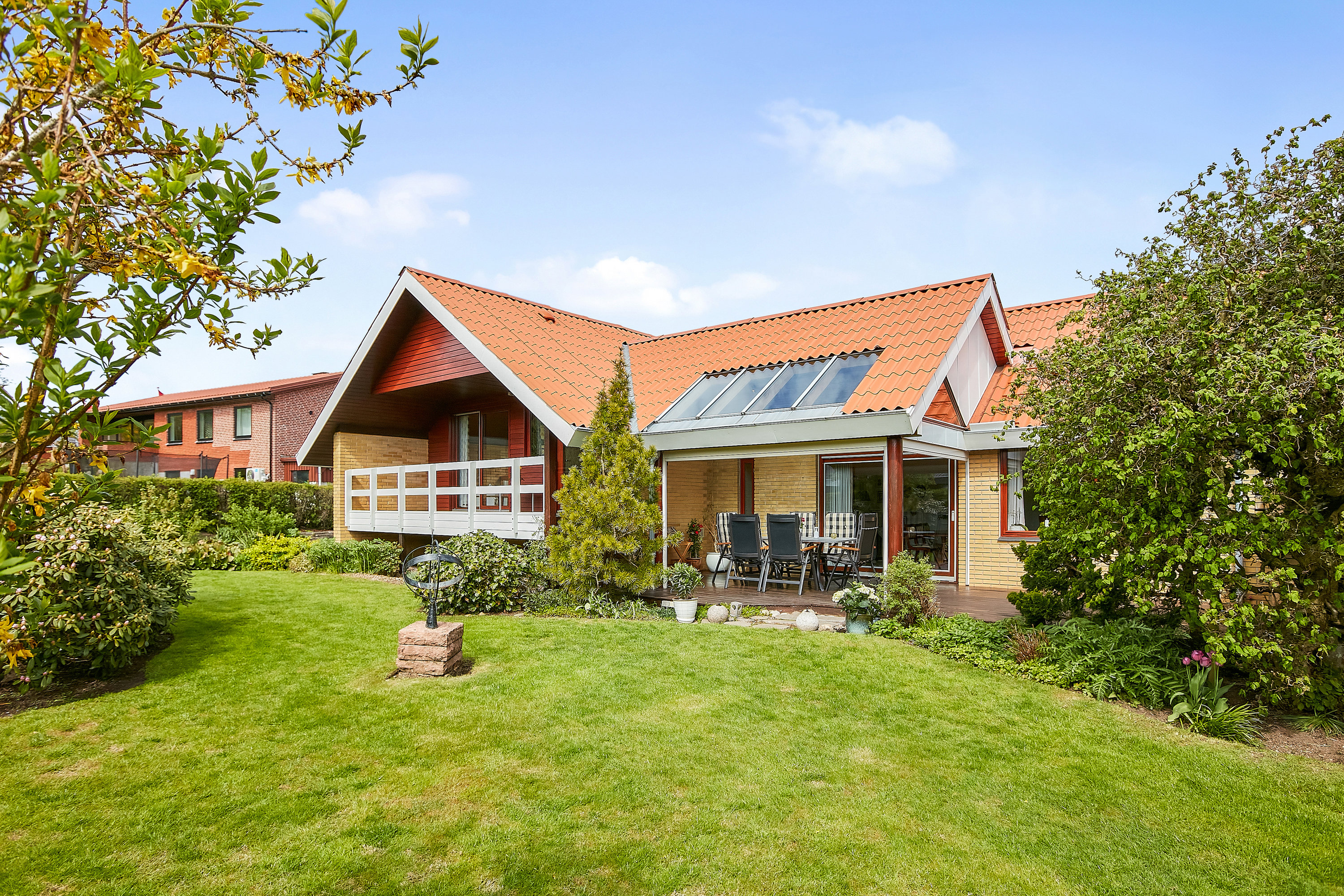 Villa: Facade fra haven på Bregnevej 5, Torsted, 8700 Horsens