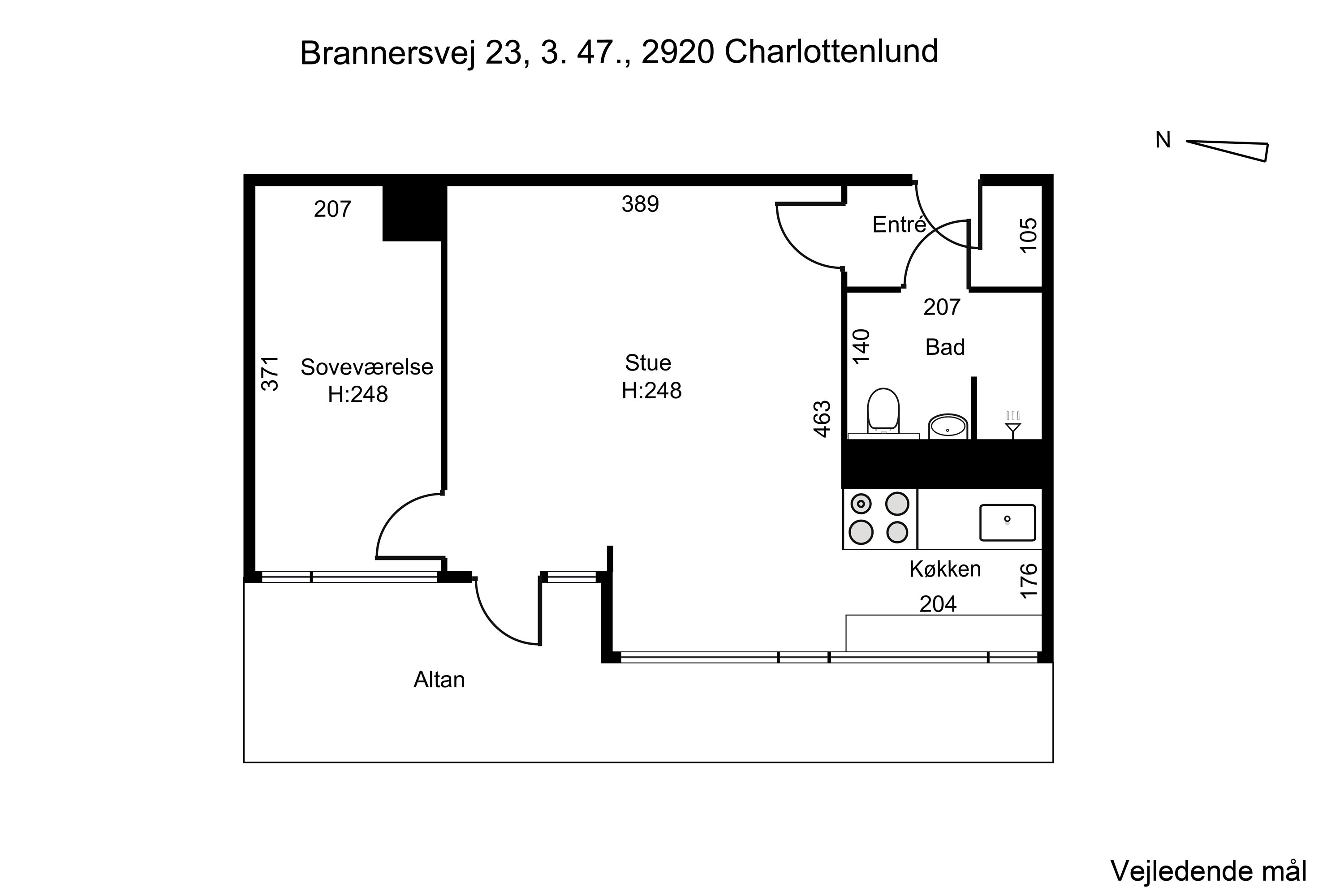 Plantegninger billede af Brannersvej 23, 3. 47., 2920 Charlottenlund
