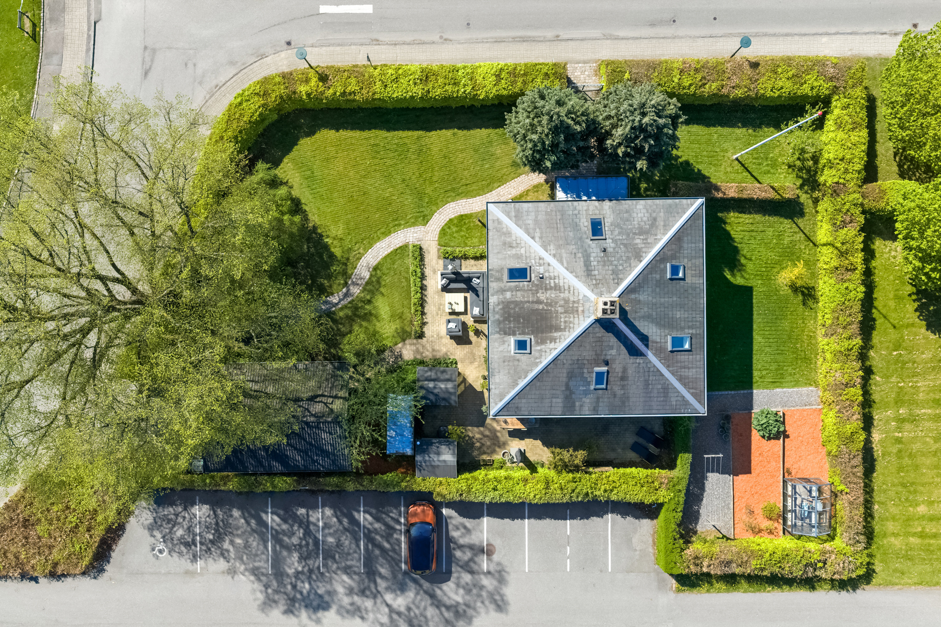 Fremhævet luftfoto billede i fuldskærmstilstand. Billede af Teglgårdsparken 1, 5500 Middelfart