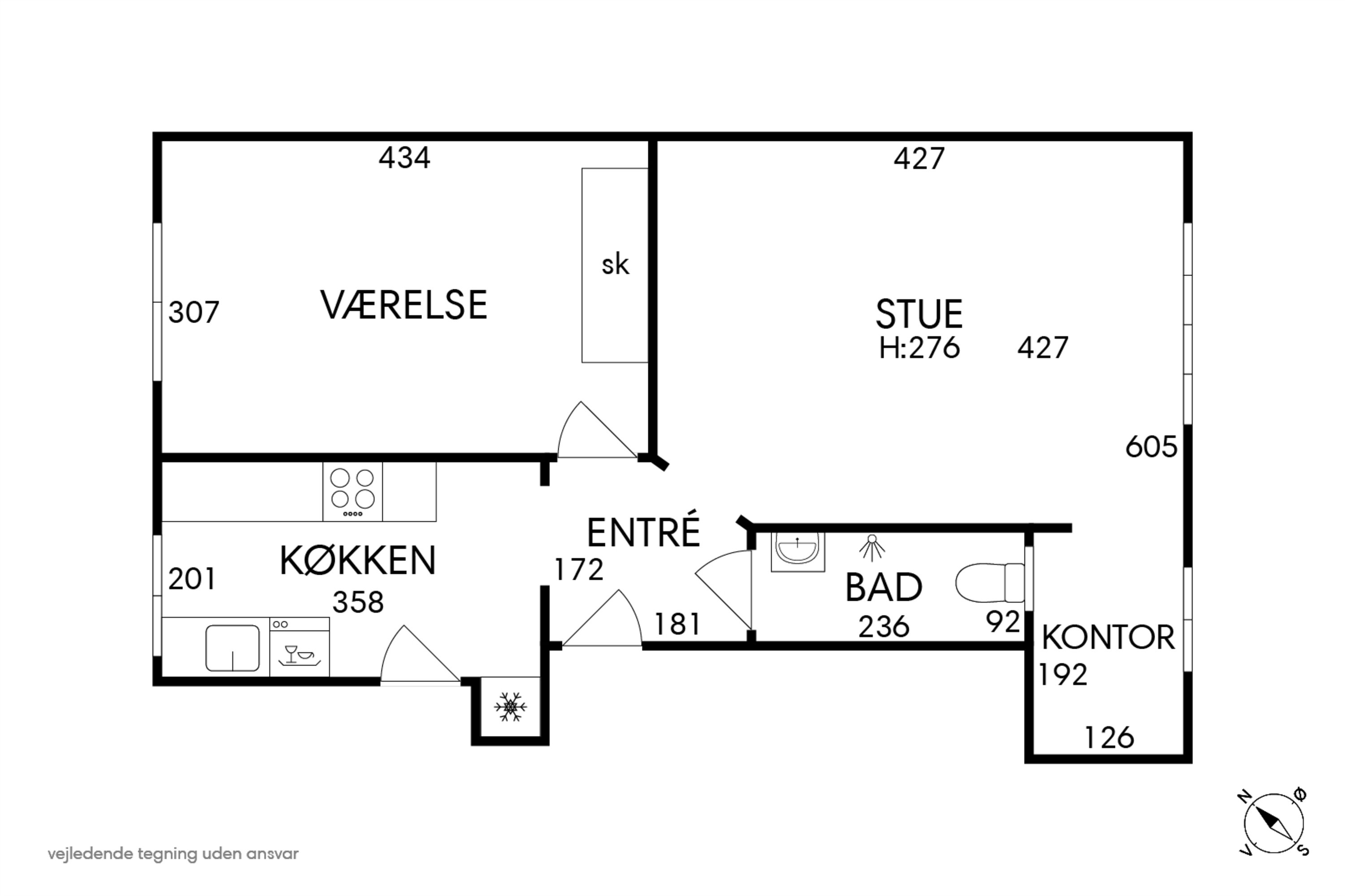 Plantegninger billede af P. Knudsens Gade 12, 2. th., 2450 København SV