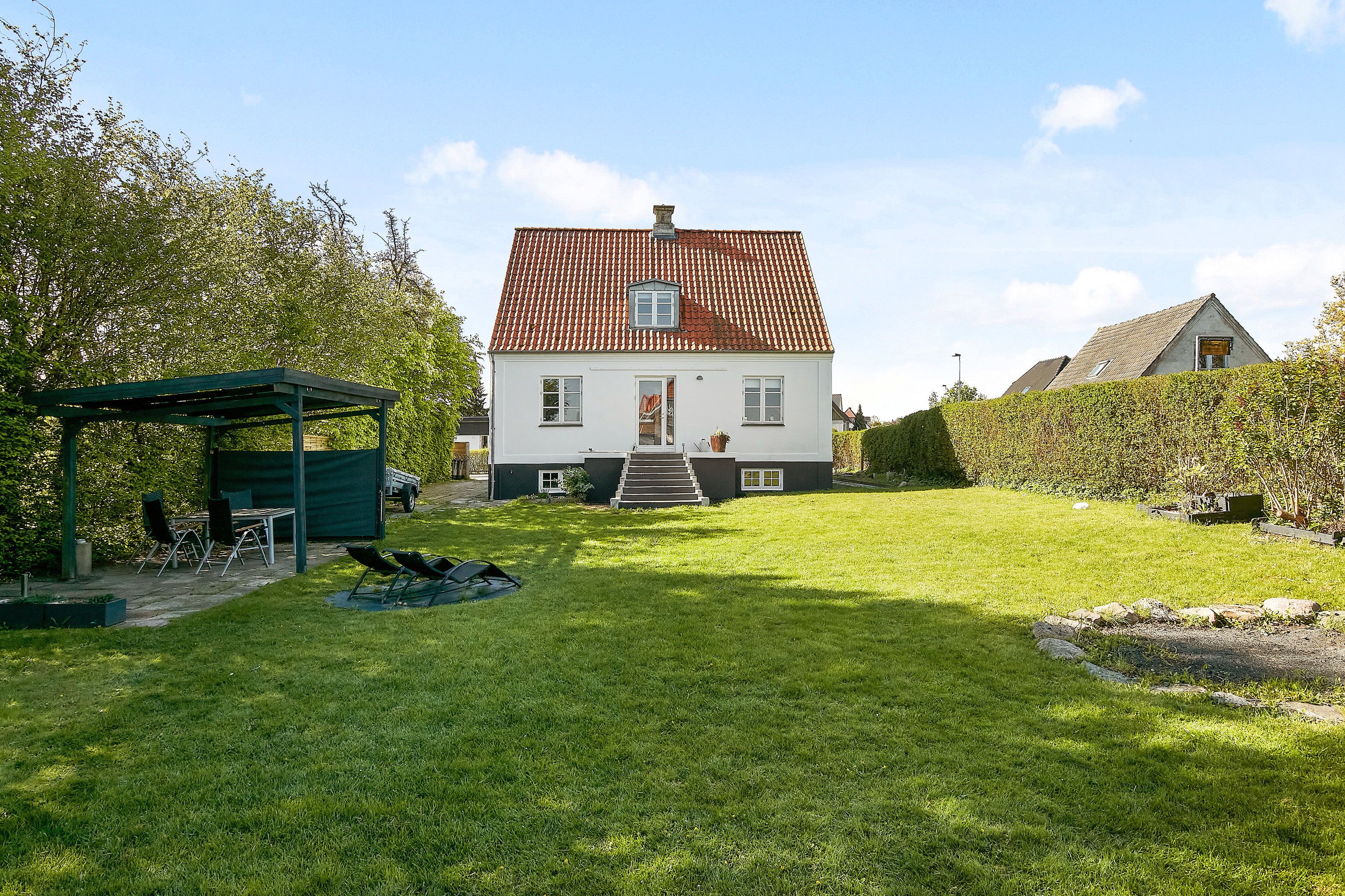 Fremhævet set fra haven billede i fuldskærmstilstand. Billede af Nansensvej 47, Bækkelund, 8700 Horsens