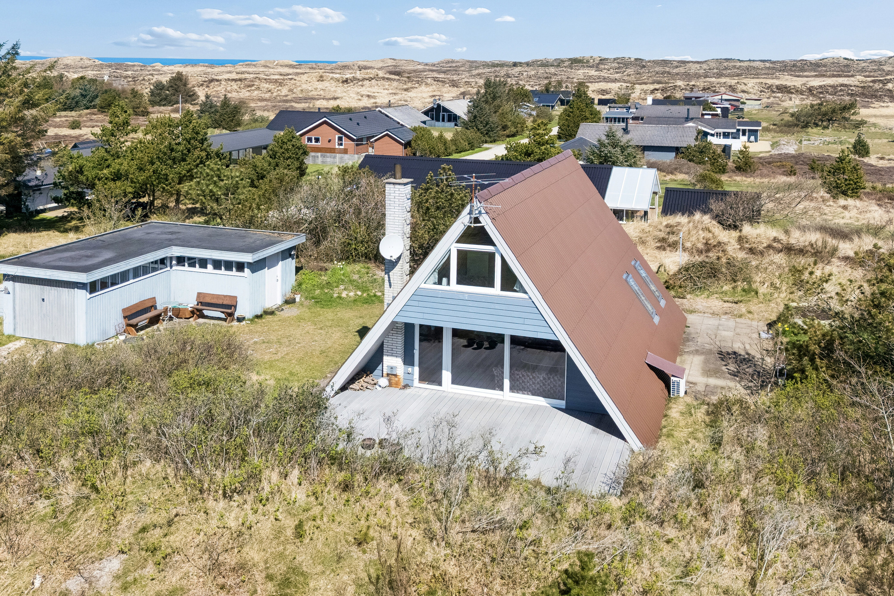 Fritidshus: Luftfoto på Pighvarvej 18, Vorupør, 7700 Thisted