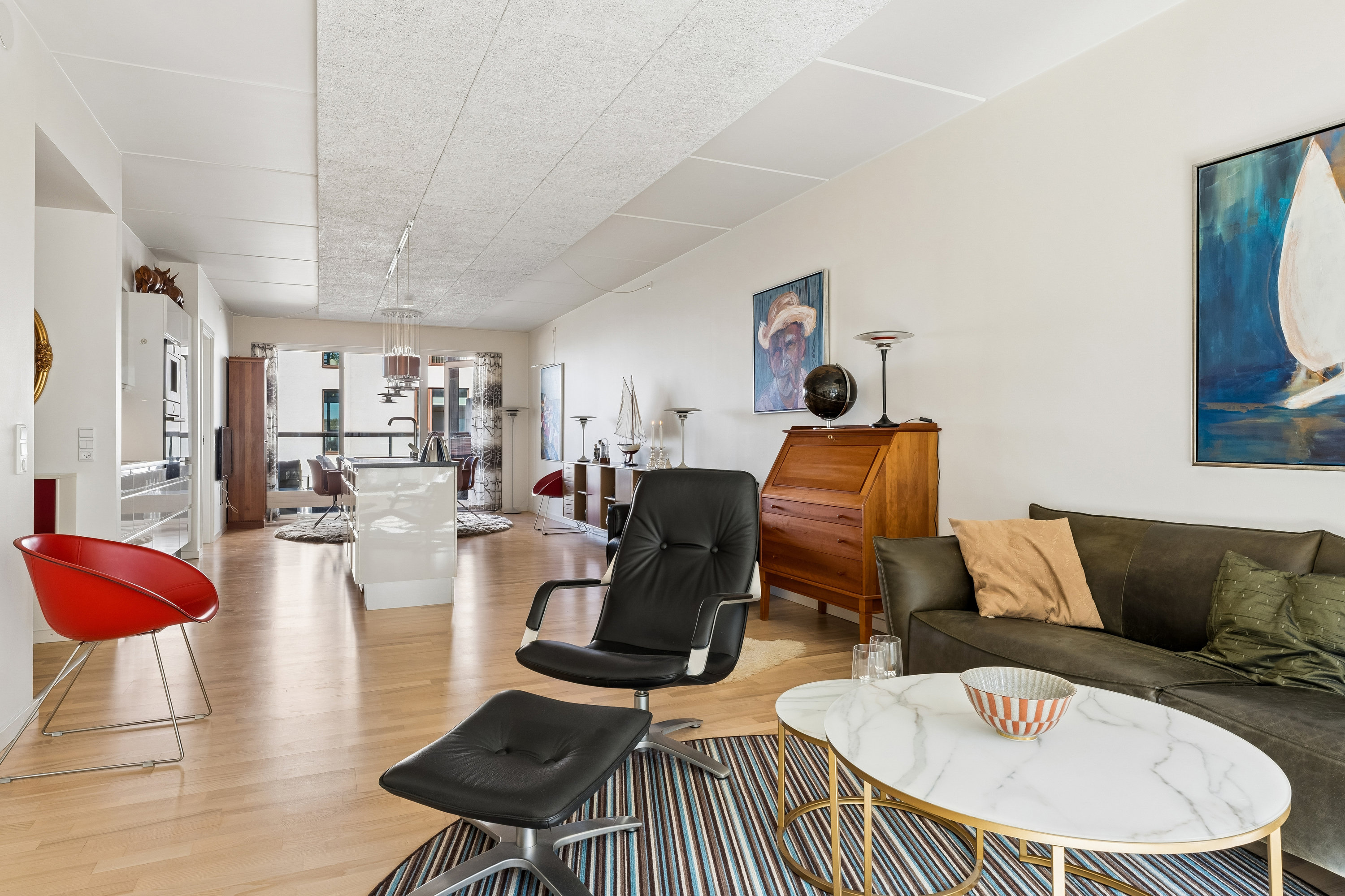 Fremhævet stue billede i fuldskærmstilstand. Billede af Østre Havnegade 46, 1. th., 9000 Aalborg