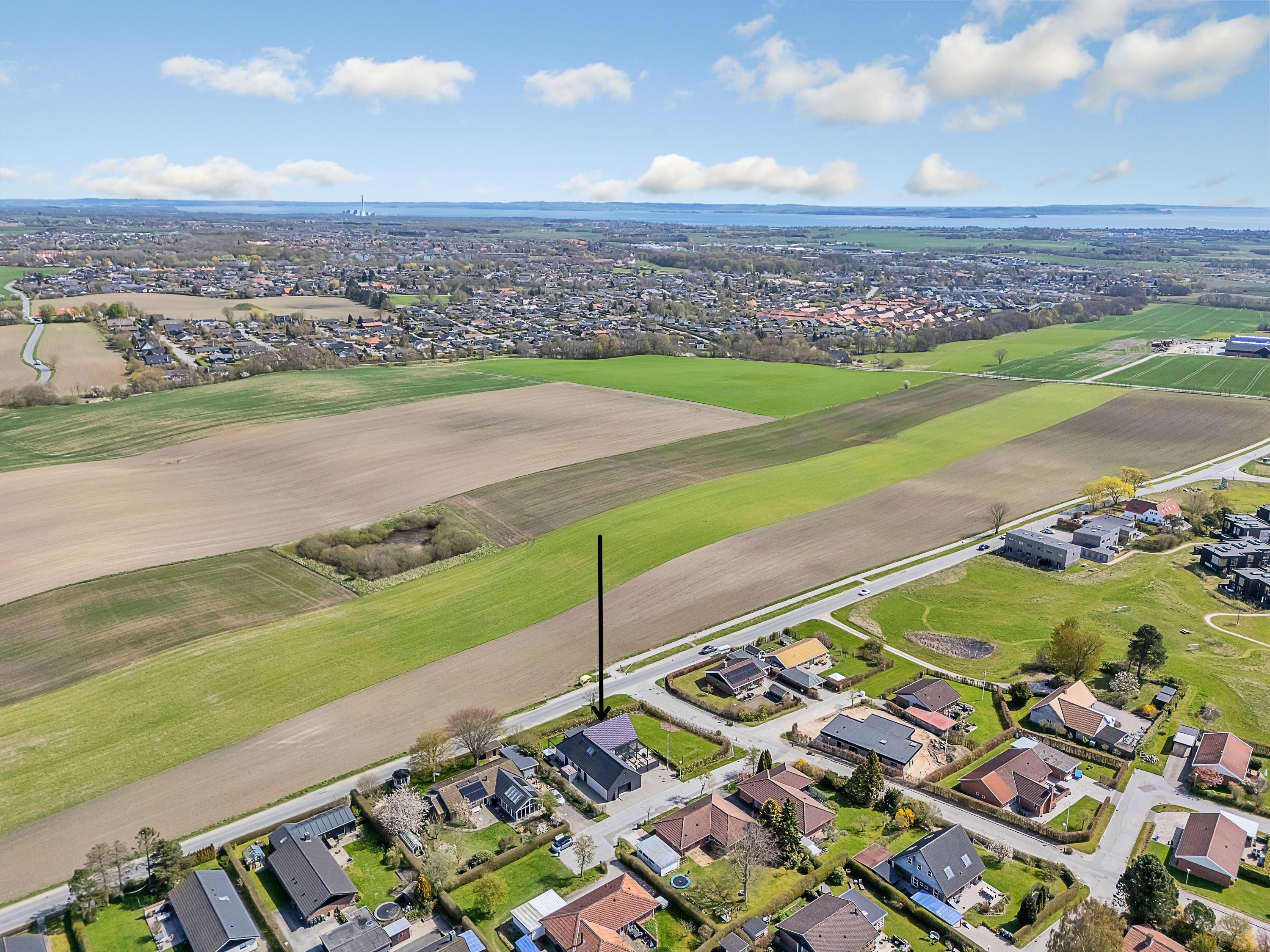 Fremhævet luftfoto billede i fuldskærmstilstand. Billede af Stokbrovej 139, Elev, 8520 Lystrup