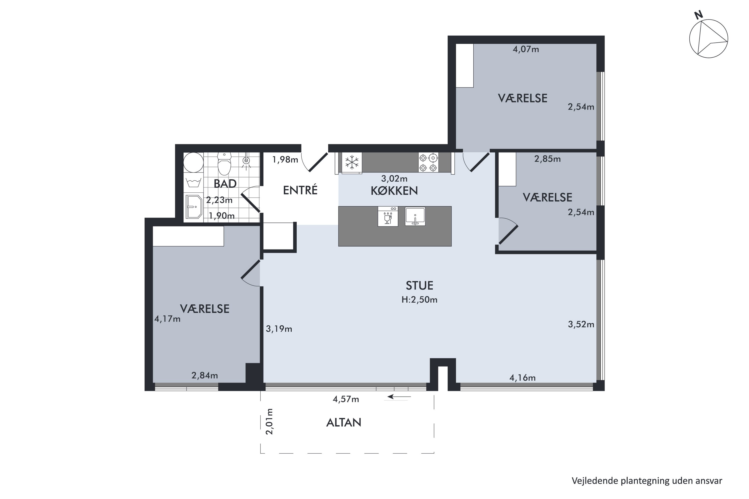 Plantegninger billede af Myggenæsgade 3, 3. 3., 2300 København S