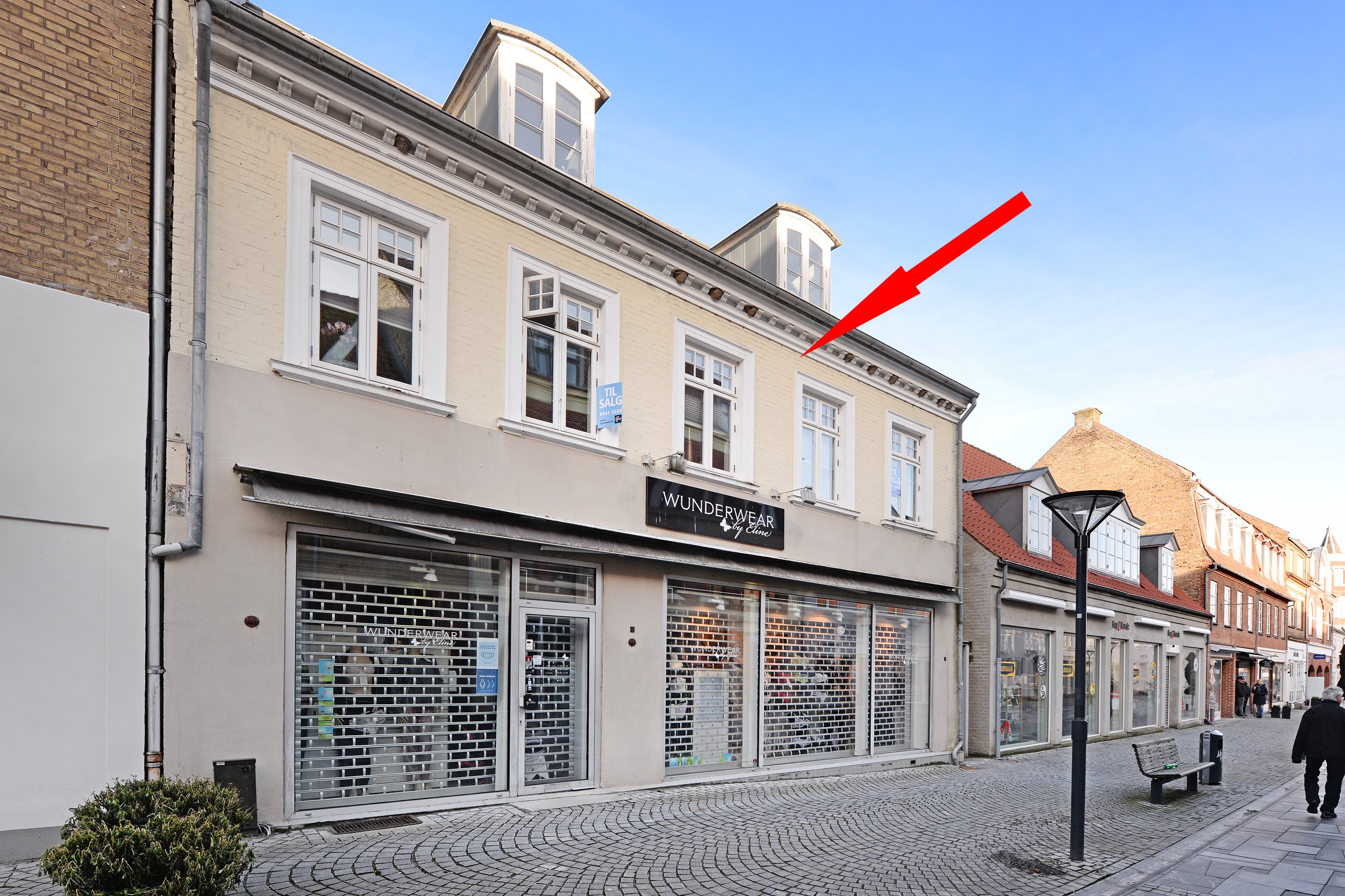 Fremhævet facade billede i fuldskærmstilstand. Billede af Algade 73, 1., 5500 Middelfart