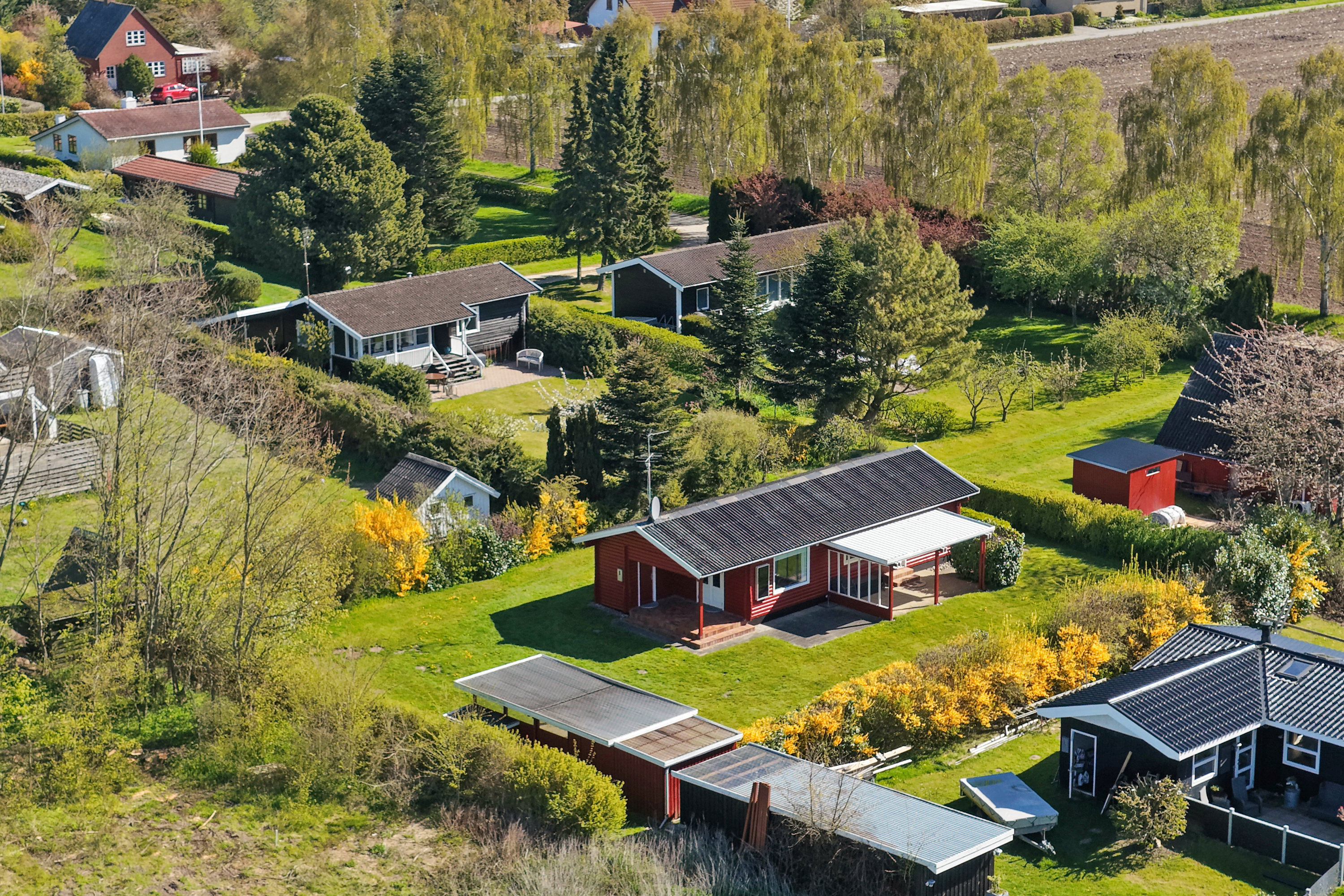 Fritidshus: Luftfoto på Vigen 20, Føns, 5580 Nørre Aaby