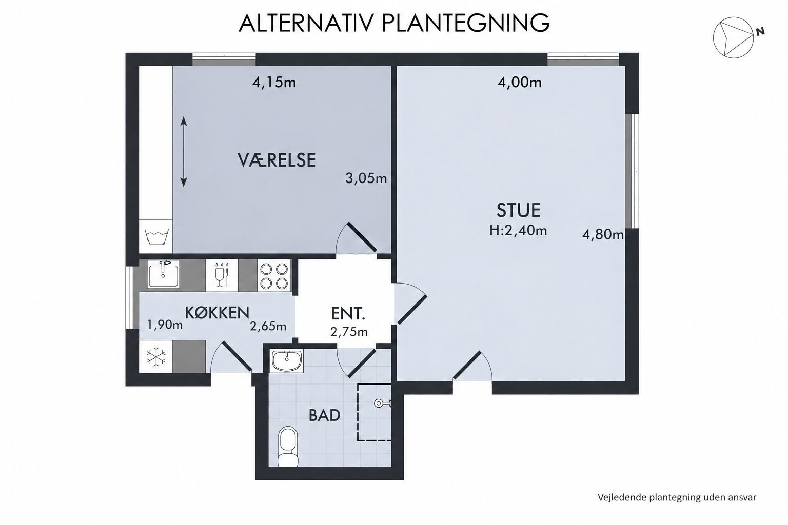 Plantegninger billede af Kastetvej 131, 3. th., 9000 Aalborg