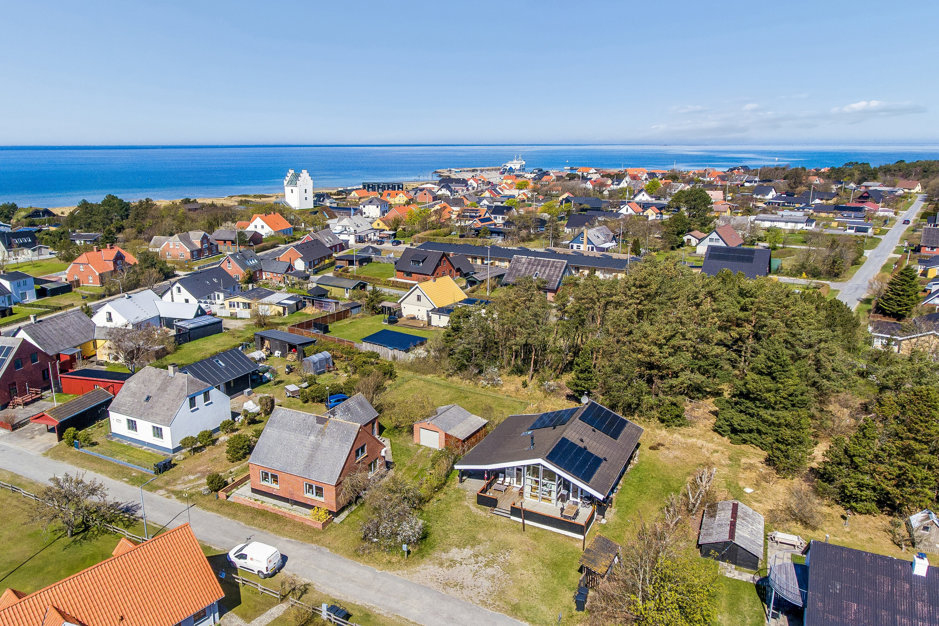 Villa: Luftfoto på Nattergalevej 11A, Vesterø Havn, 9940 Læsø