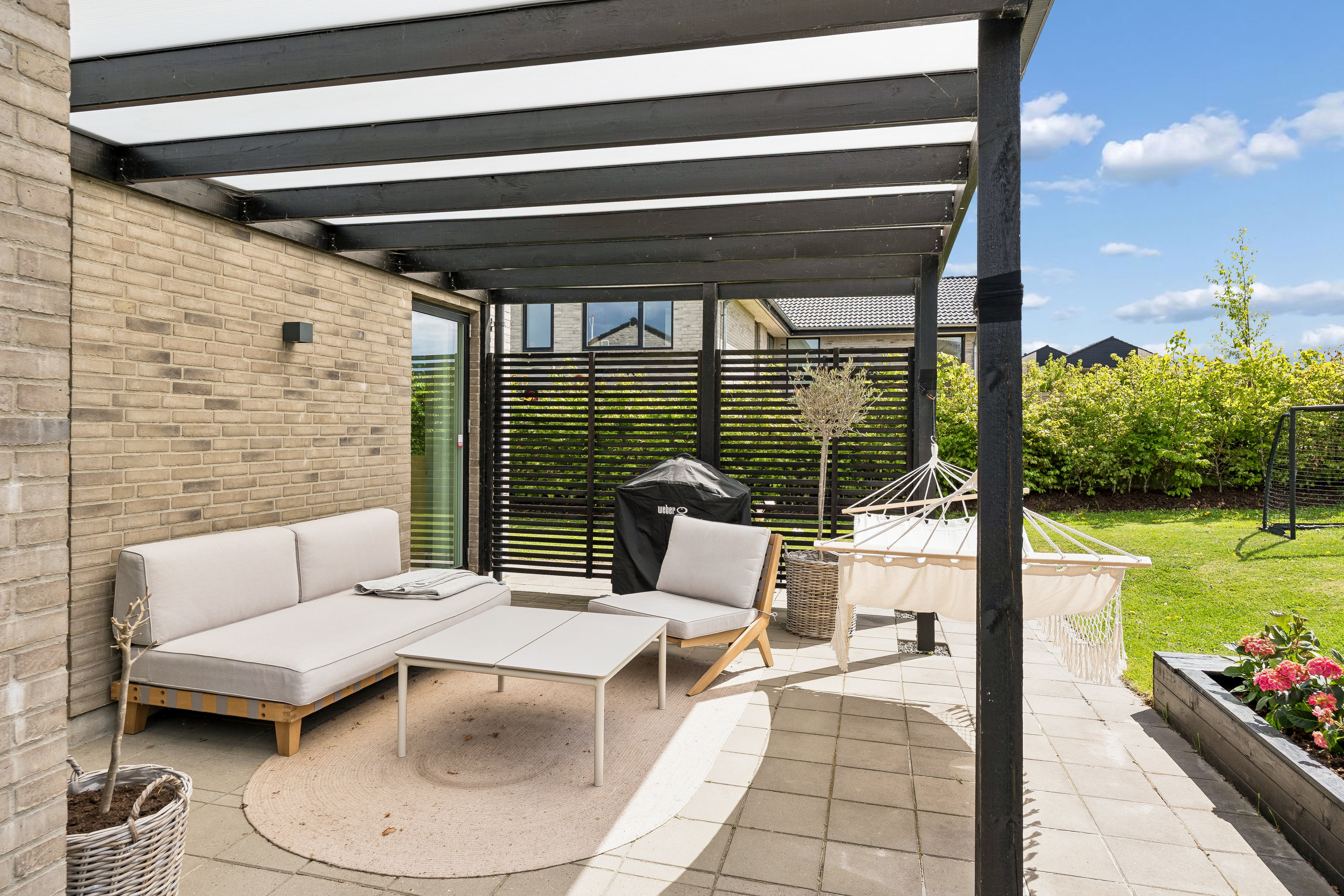 Fremhævet overdækket terrasse billede i fuldskærmstilstand. Billede af Lille Dalby Ager 11, 8722 Hedensted