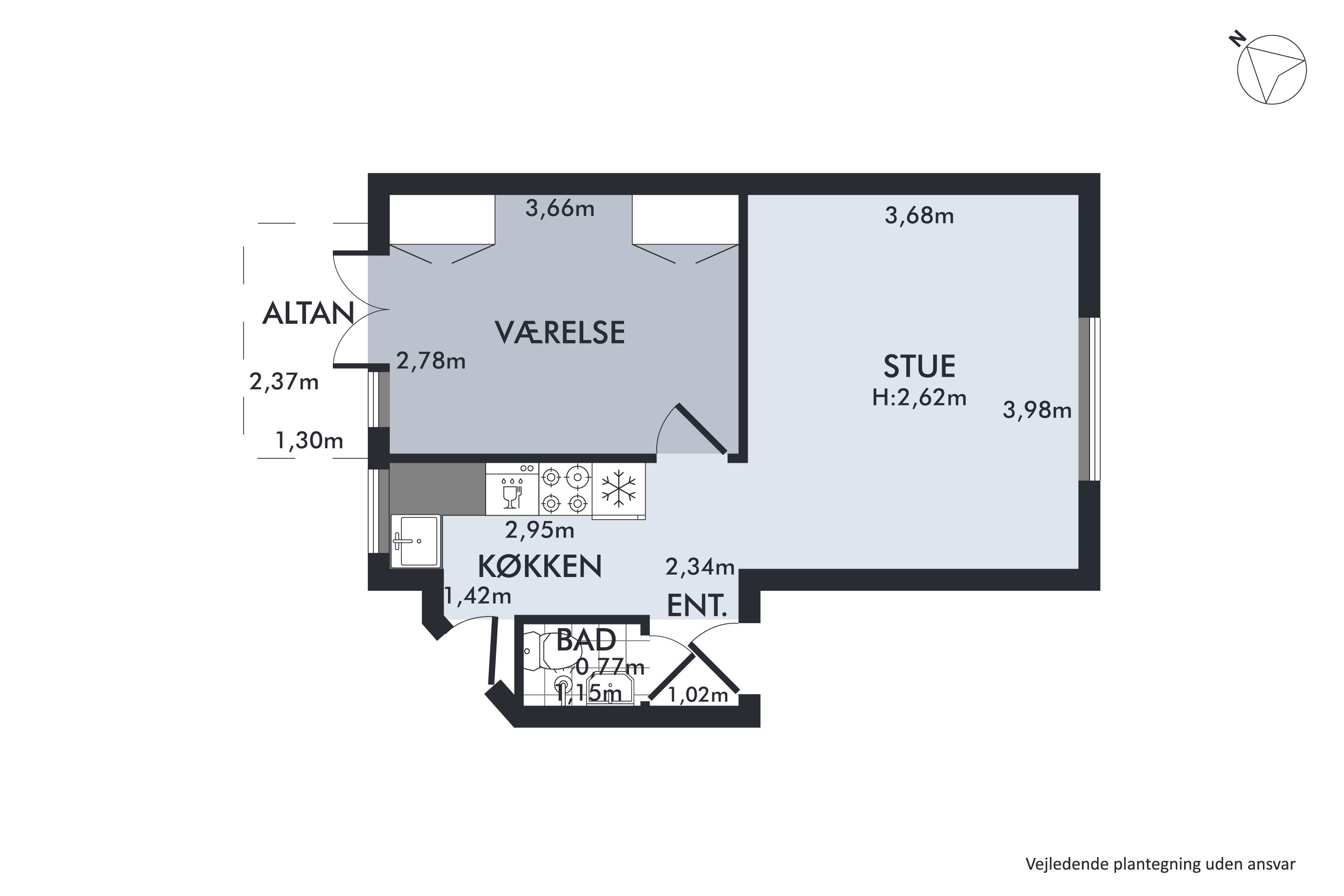 Plantegninger billede af Tycho Brahes Allé 13, 1. th., 2300 København S