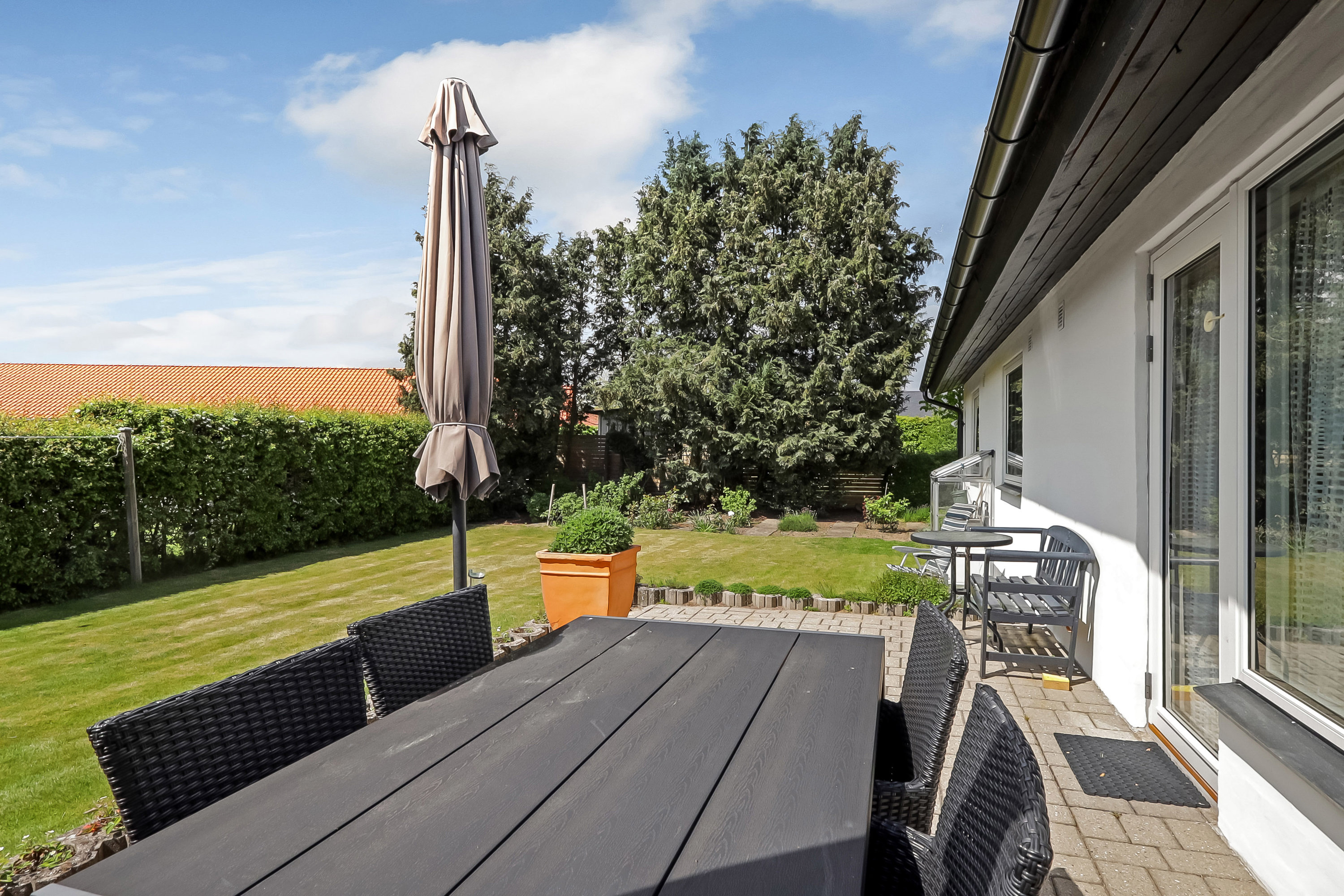 Fremhævet terrasse billede i fuldskærmstilstand. Billede af Skårup Vestergade 21, 5881 Skårup Fyn