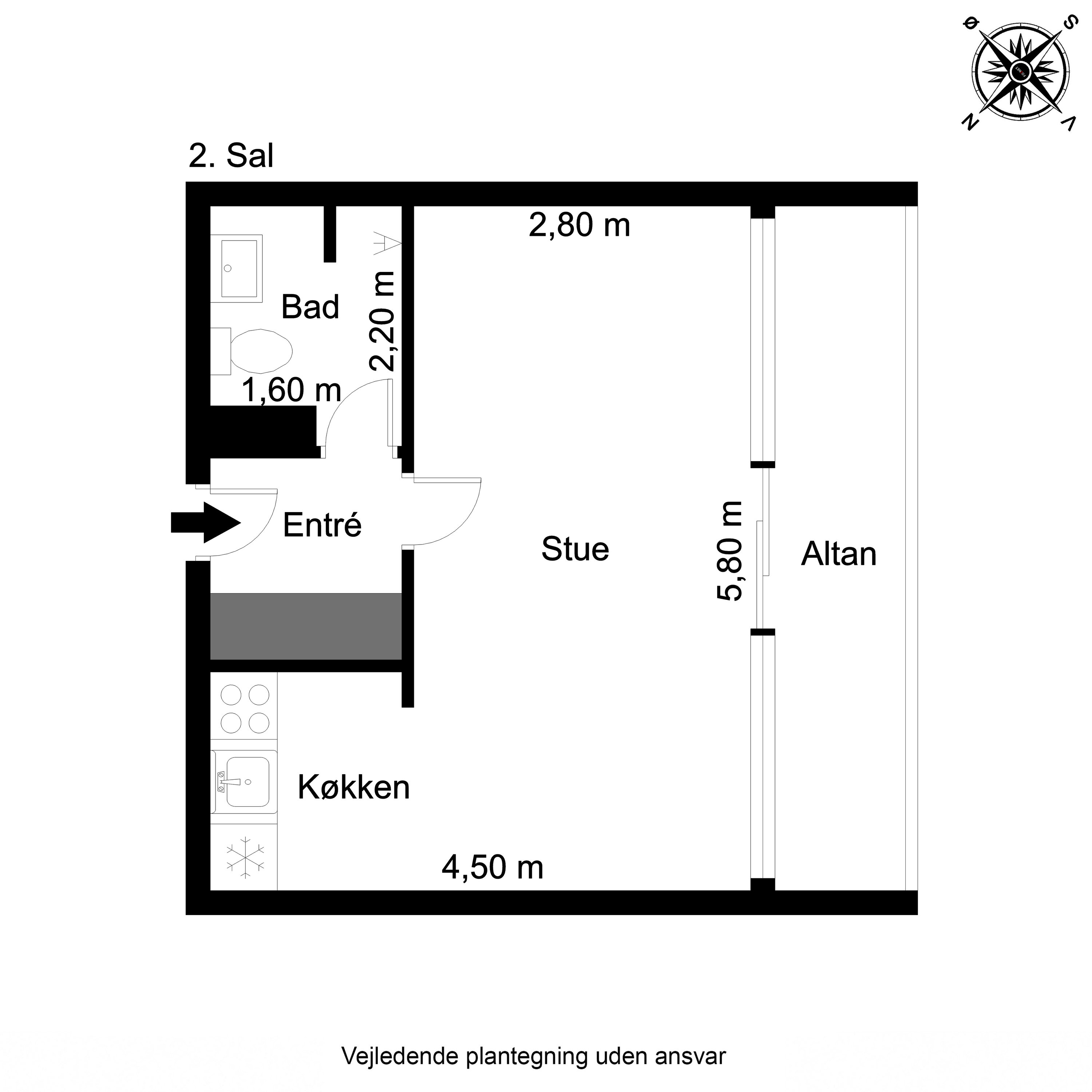 Plantegninger billede af Wandallsvej 35C, 2. mf., 5700 Svendborg