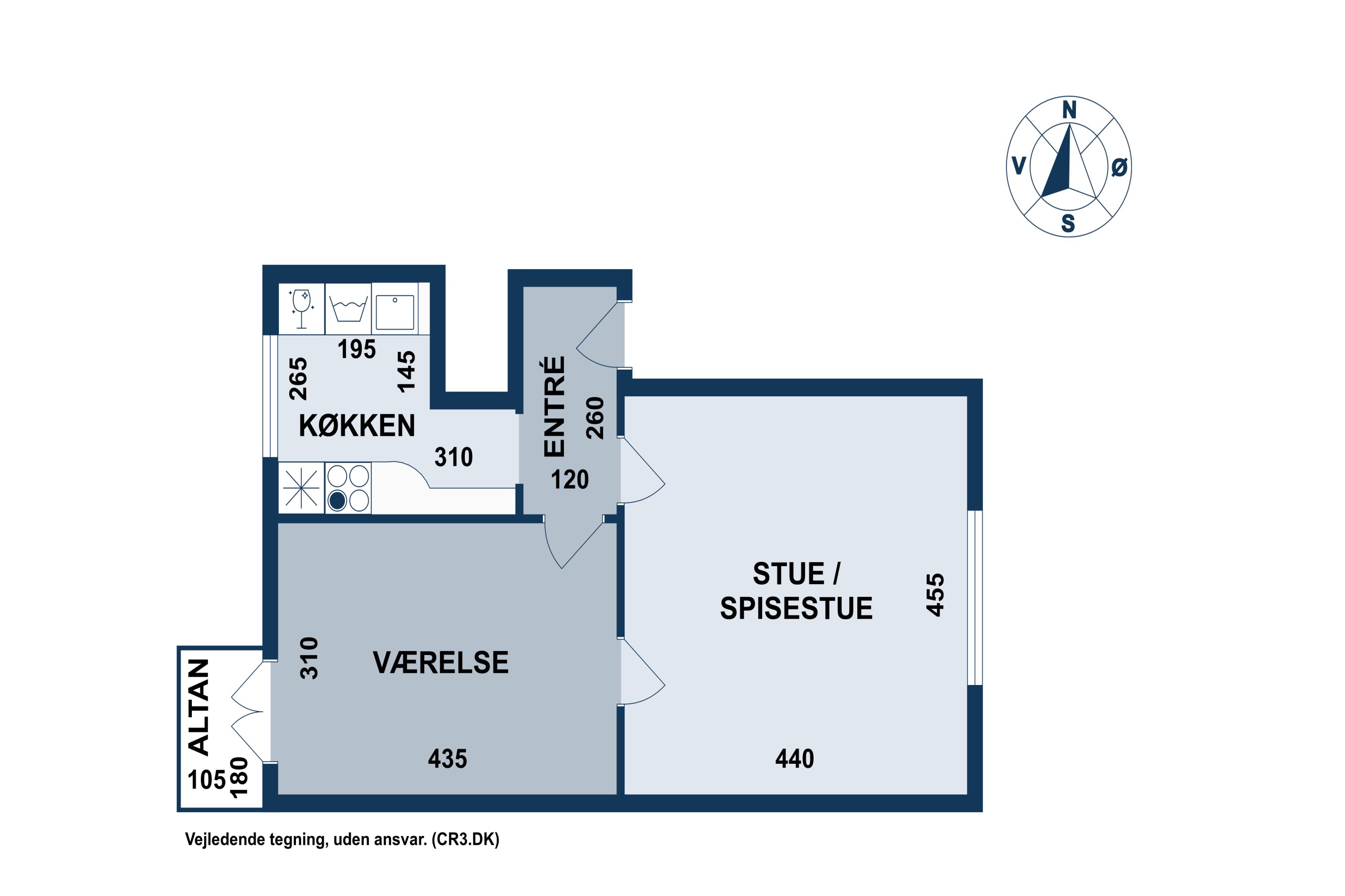 Plantegninger billede af Lauravej 23, 3. tv., 2500 Valby