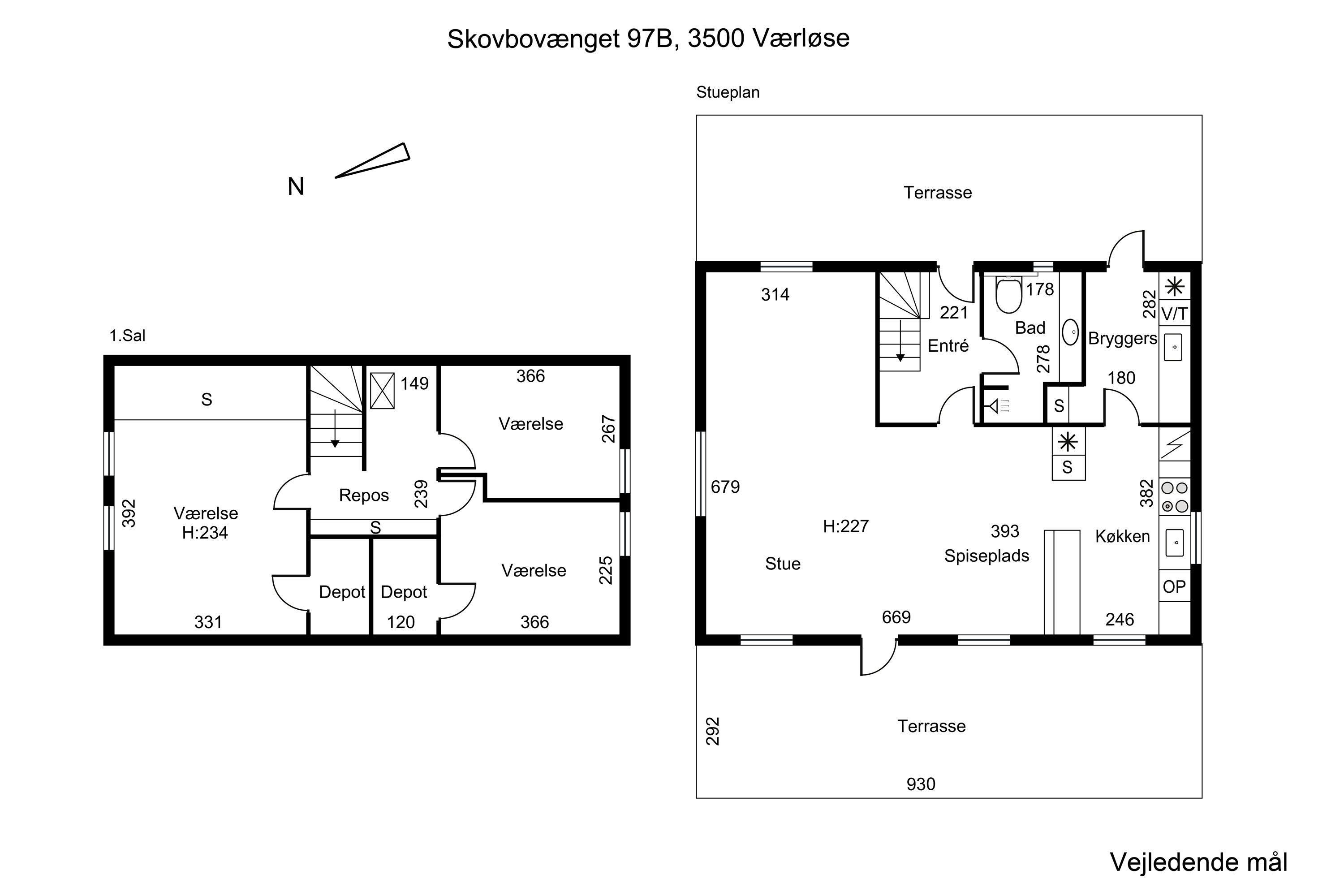Plantegninger billede af Skovbovænget 97B, 3500 Værløse