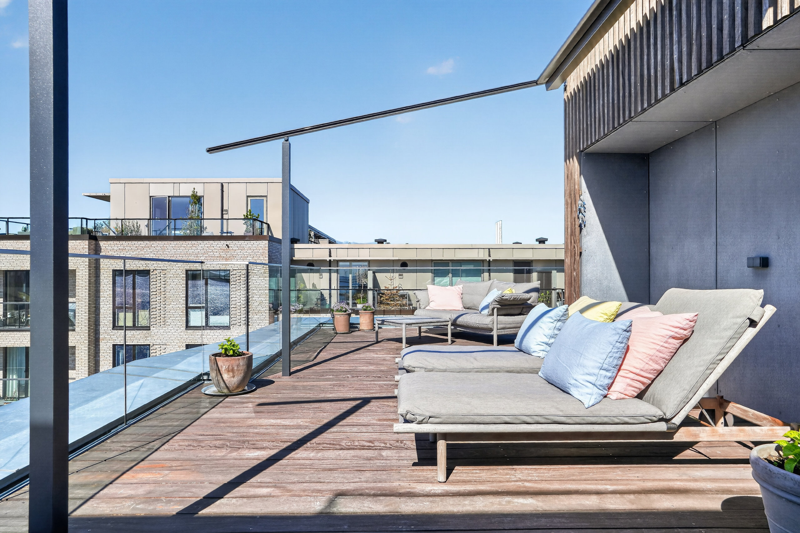 Fremhævet terrasse billede i fuldskærmstilstand. Billede af Sundkaj 111, 4. th., 2150 Nordhavn