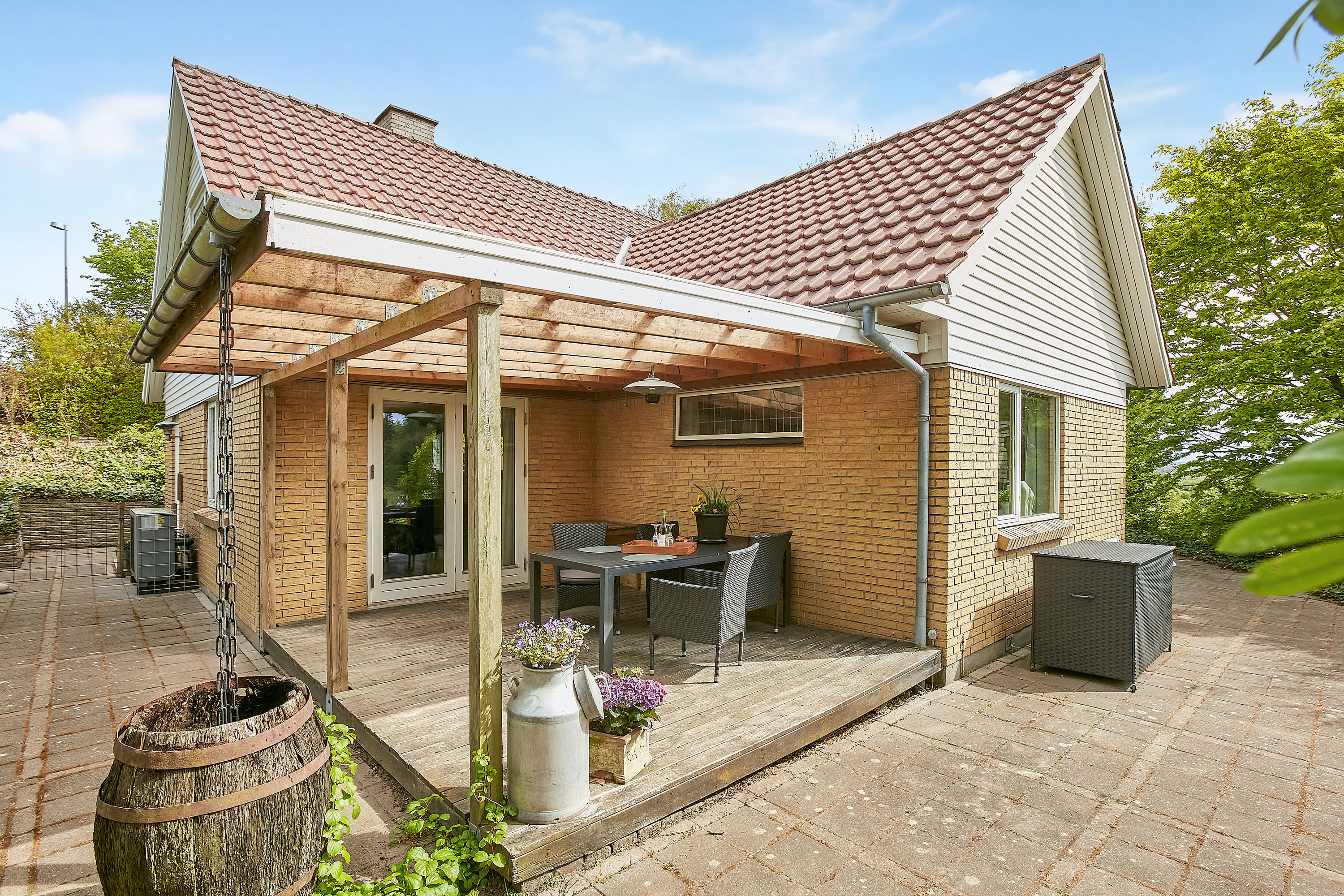 Fremhævet overdækket terrase billede i fuldskærmstilstand. Billede af Grønbjergvej 2, 8700 Horsens
