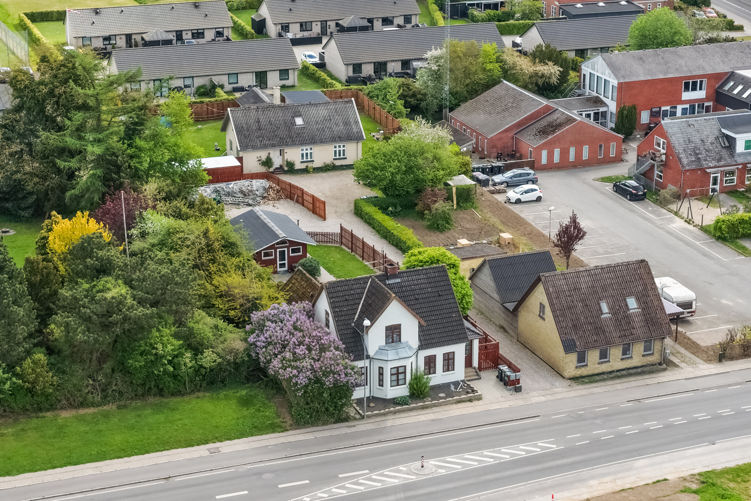 Villa: Luftfoto på Søndergade 91, 5620 Glamsbjerg