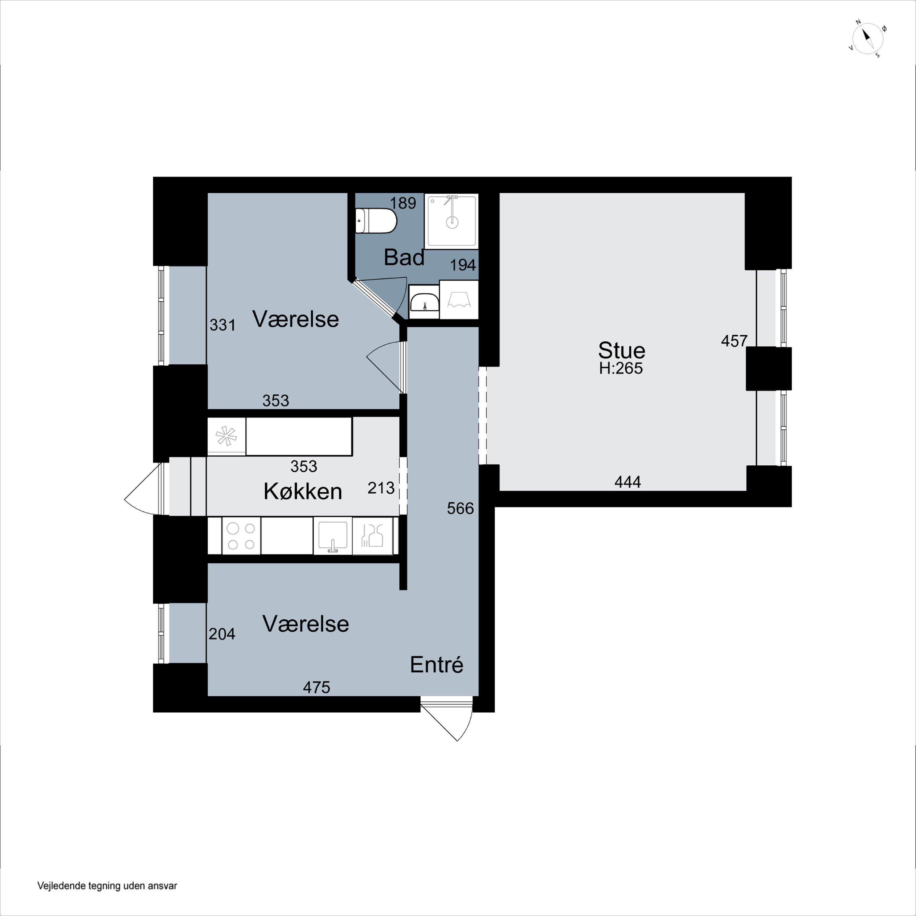 Plantegninger billede af Herningvej 15, st.. th., 8000 Aarhus C