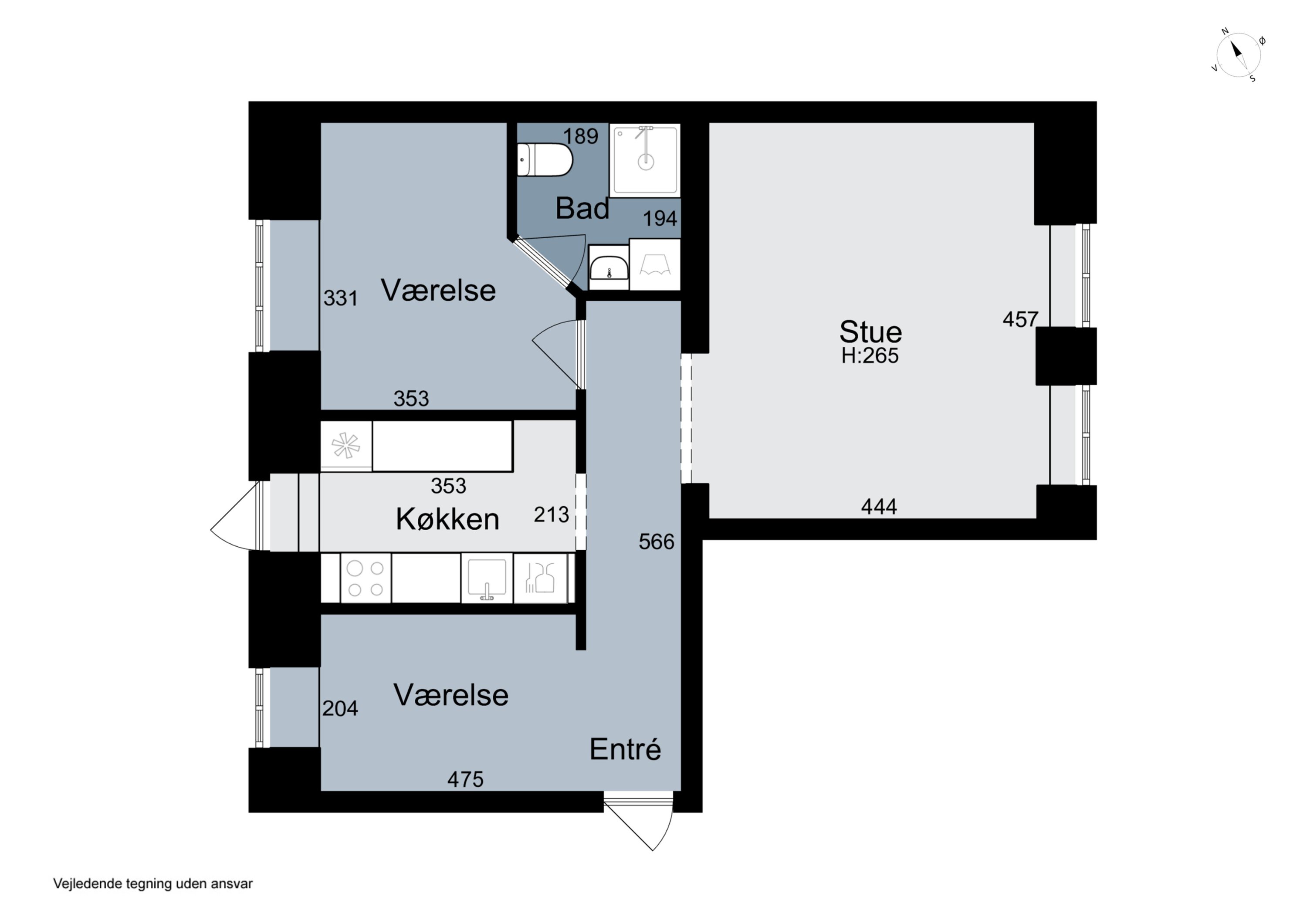 Plantegninger billede af Herningvej 15, st.. th., 8000 Aarhus C