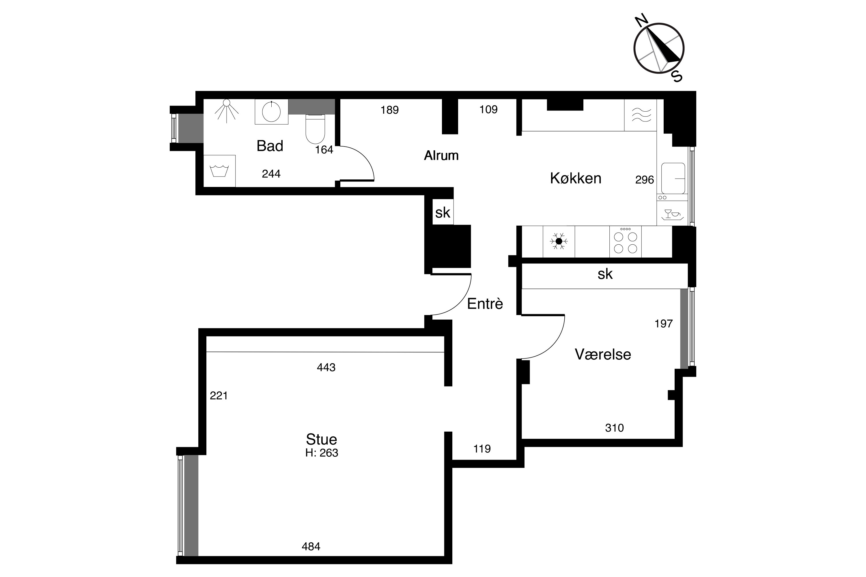Plantegninger billede af Jensløvsvej 15, st., 2920 Charlottenlund