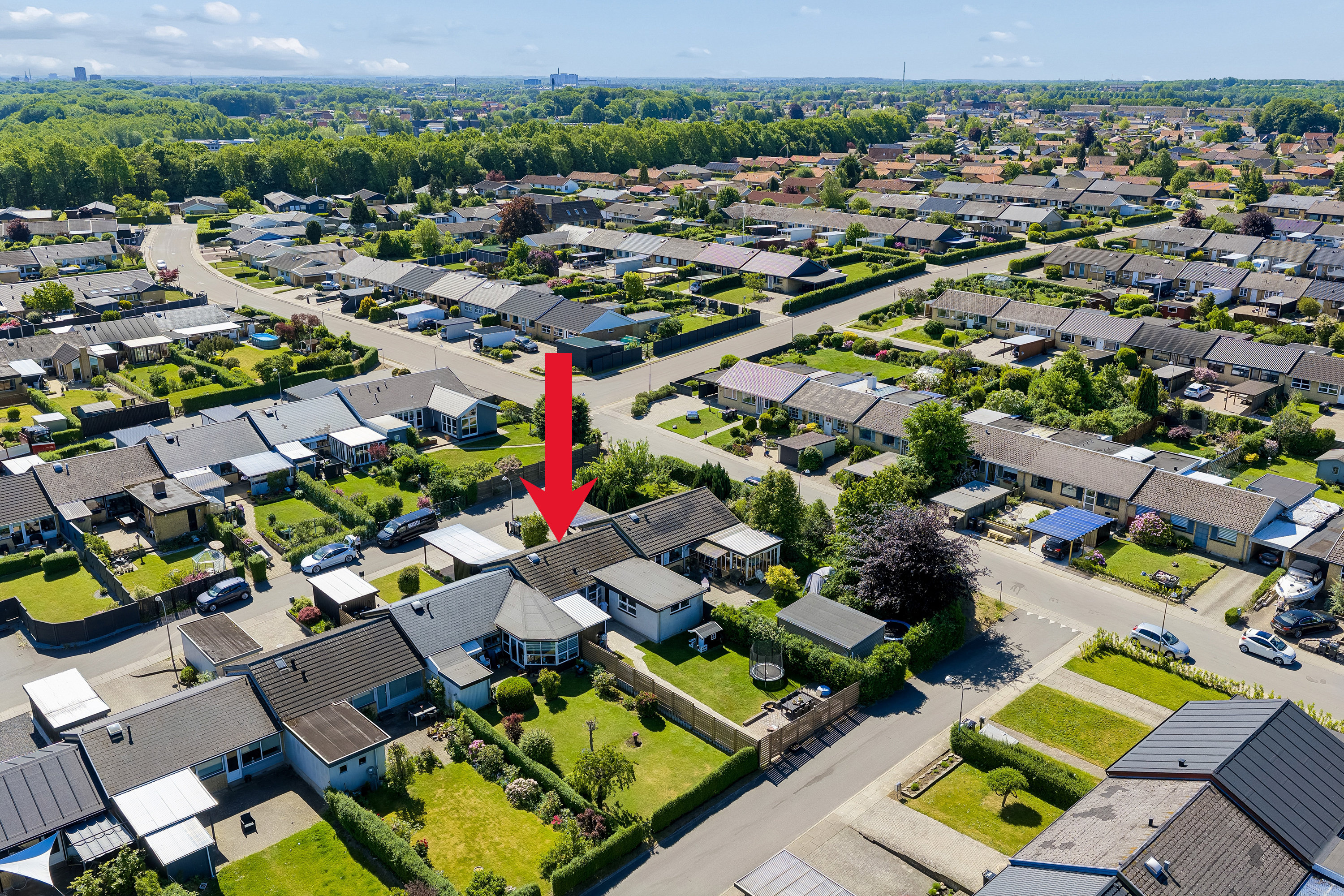 Fremhævet luftfoto billede i fuldskærmstilstand. Billede af Hjejlebakken 186, Snestrup, 5210 Odense NV