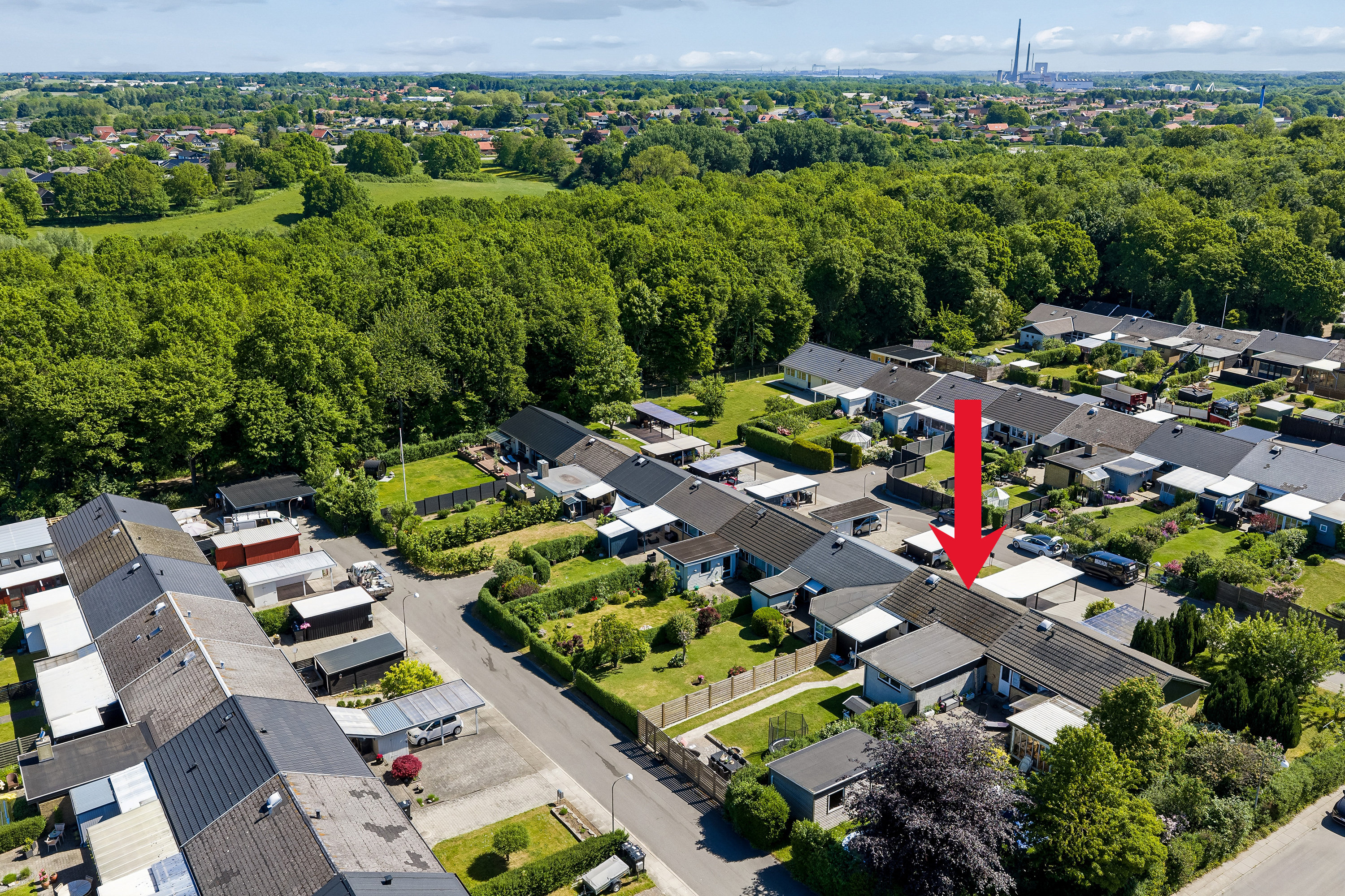 Fremhævet luftfoto billede i fuldskærmstilstand. Billede af Hjejlebakken 186, Snestrup, 5210 Odense NV