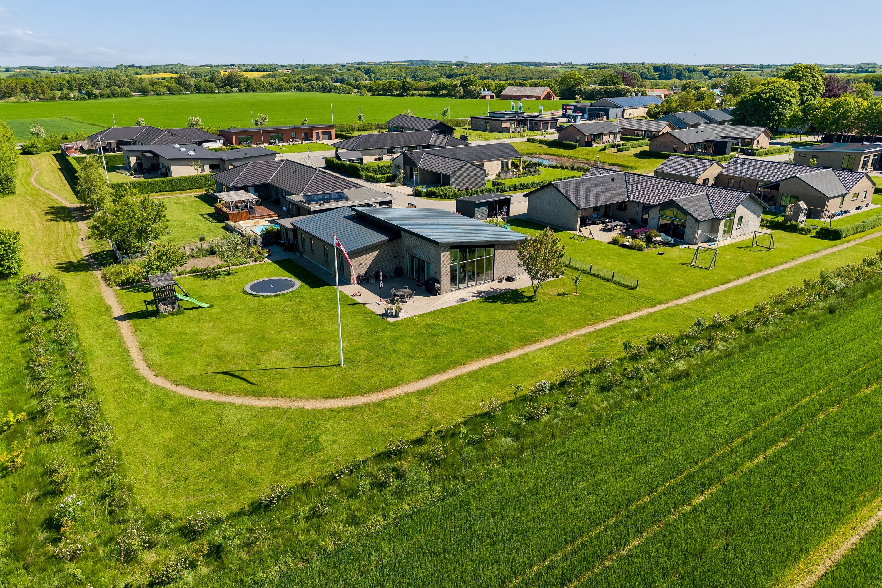 Villa: Luftfoto på Købmandsgade 14, Borbjerg, 7500 Holstebro