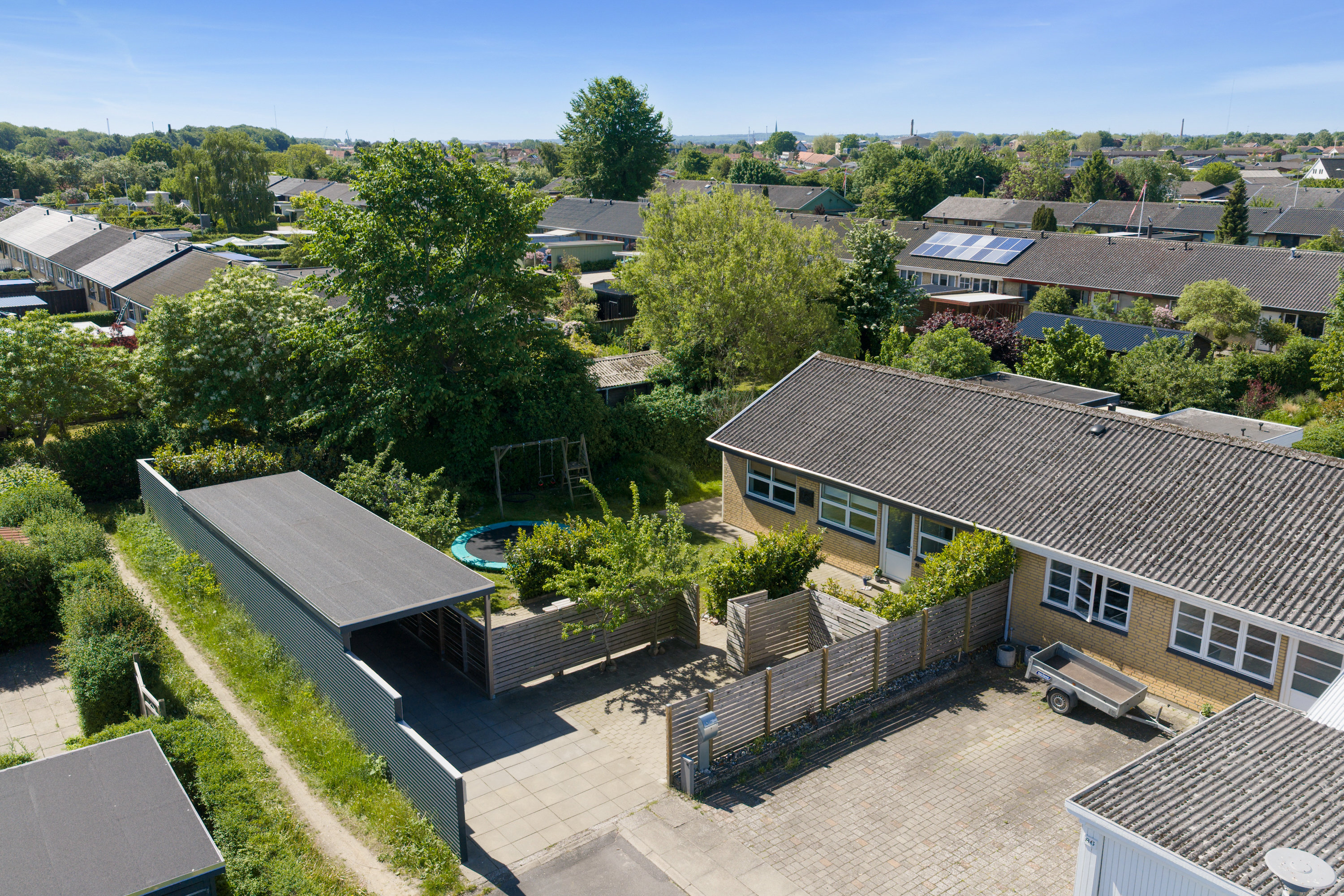 Rækkehus: Luftfoto på Risvej 88, 5800 Nyborg