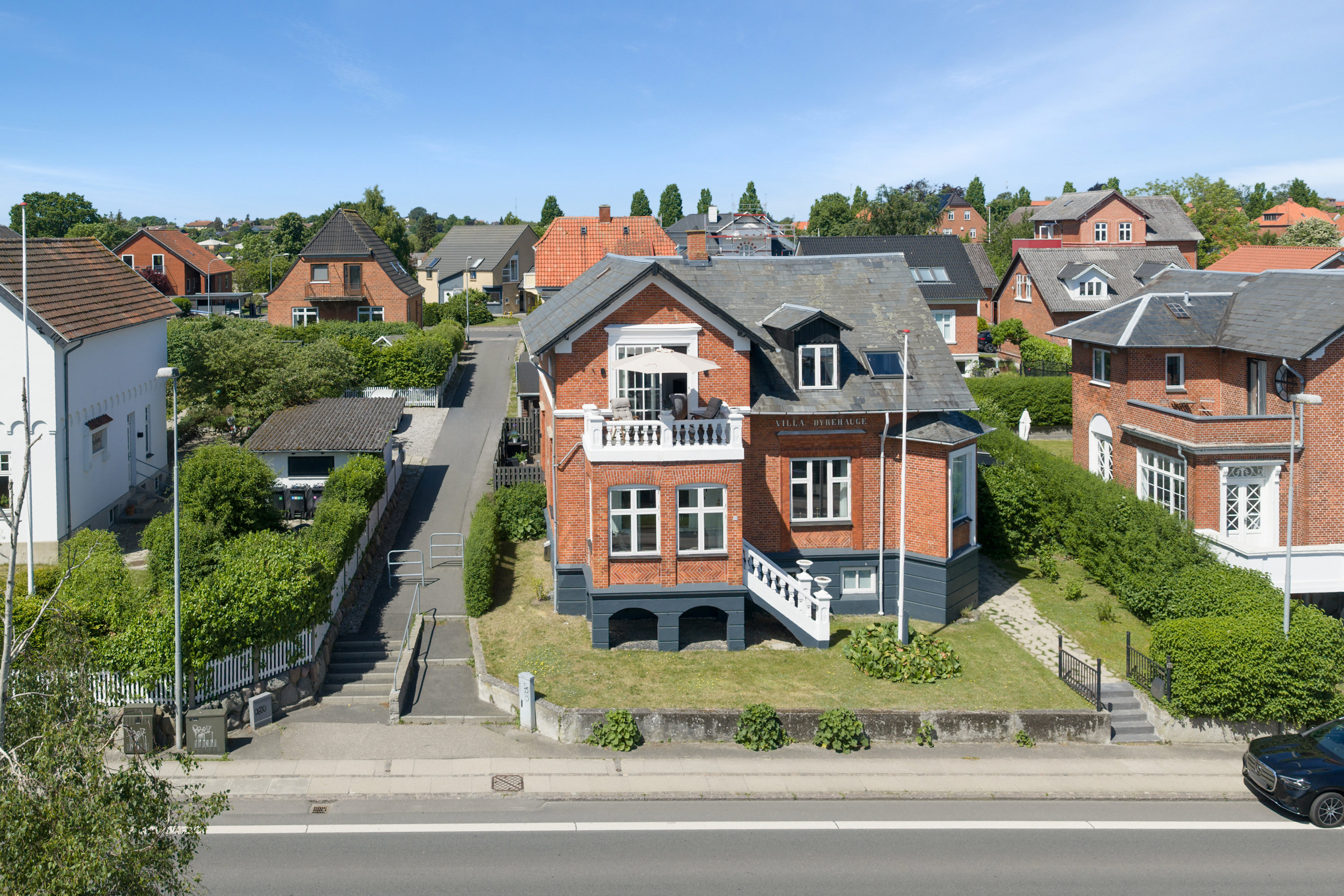 Fremhævet luftfoto billede i fuldskærmstilstand. Billede af Dyrehavevej 26, 5800 Nyborg