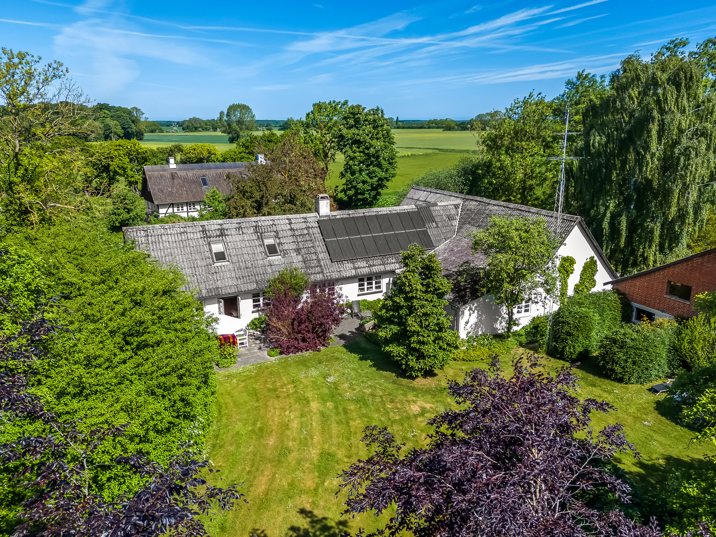 Villa: Luftfoto på Tjennemarkevej 31, 4952 Stokkemarke