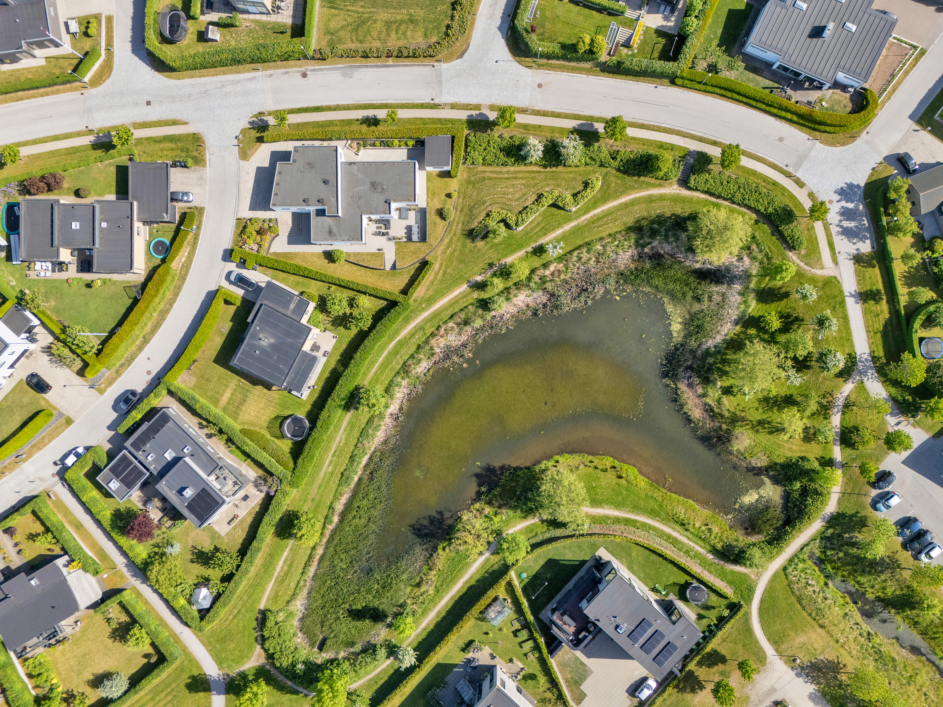 Fremhævet luftfoto billede i fuldskærmstilstand. Billede af Hybenhaven 16, 8520 Lystrup