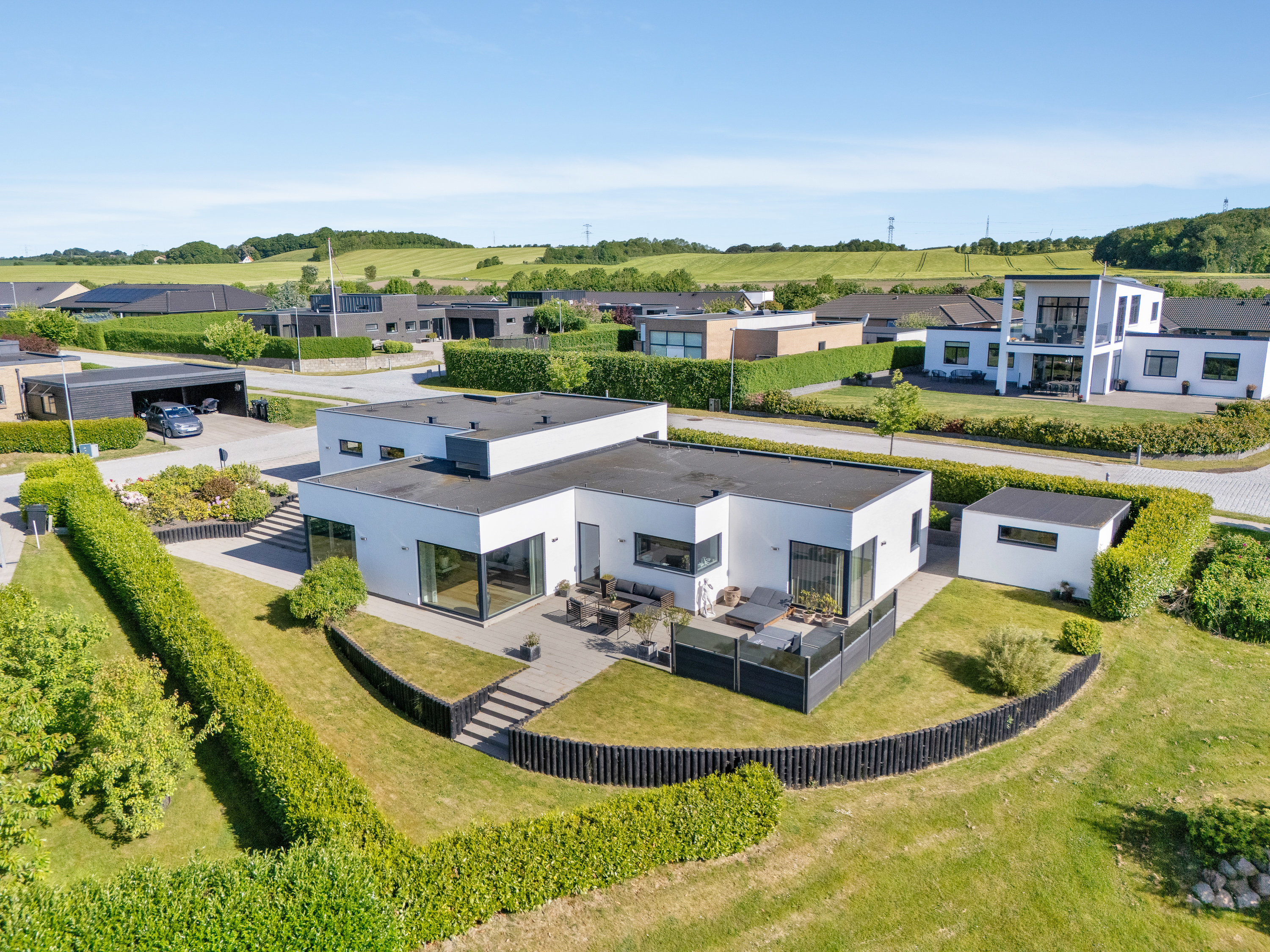 Villa: Luftfoto på Hybenhaven 16, 8520 Lystrup