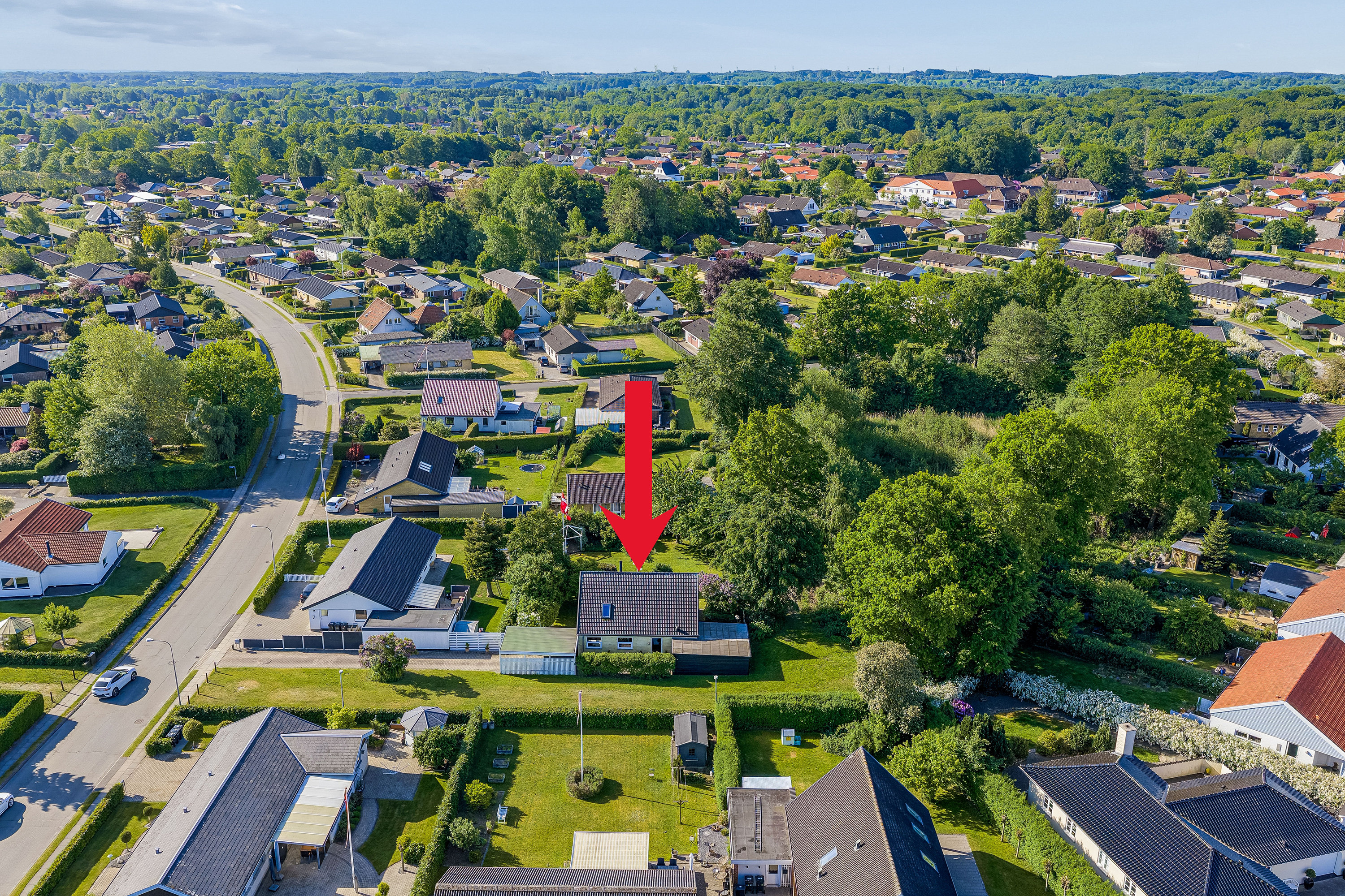 Fremhævet luftfoto billede i fuldskærmstilstand. Billede af Rådyrløkken 31, Slukefter, 5210 Odense NV