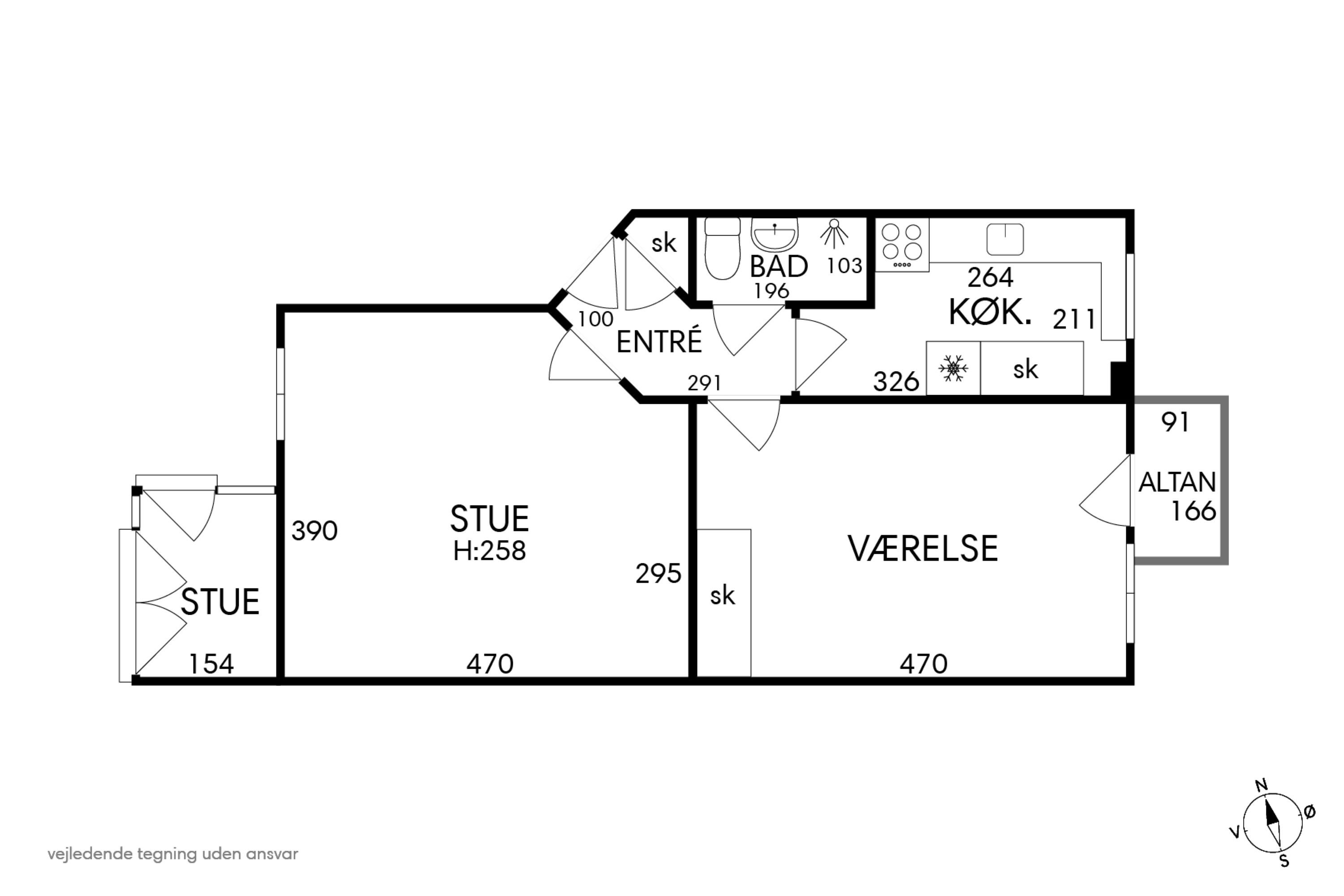 Plantegninger billede af Johan Kellers Vej 43, 2. th., 2450 København SV