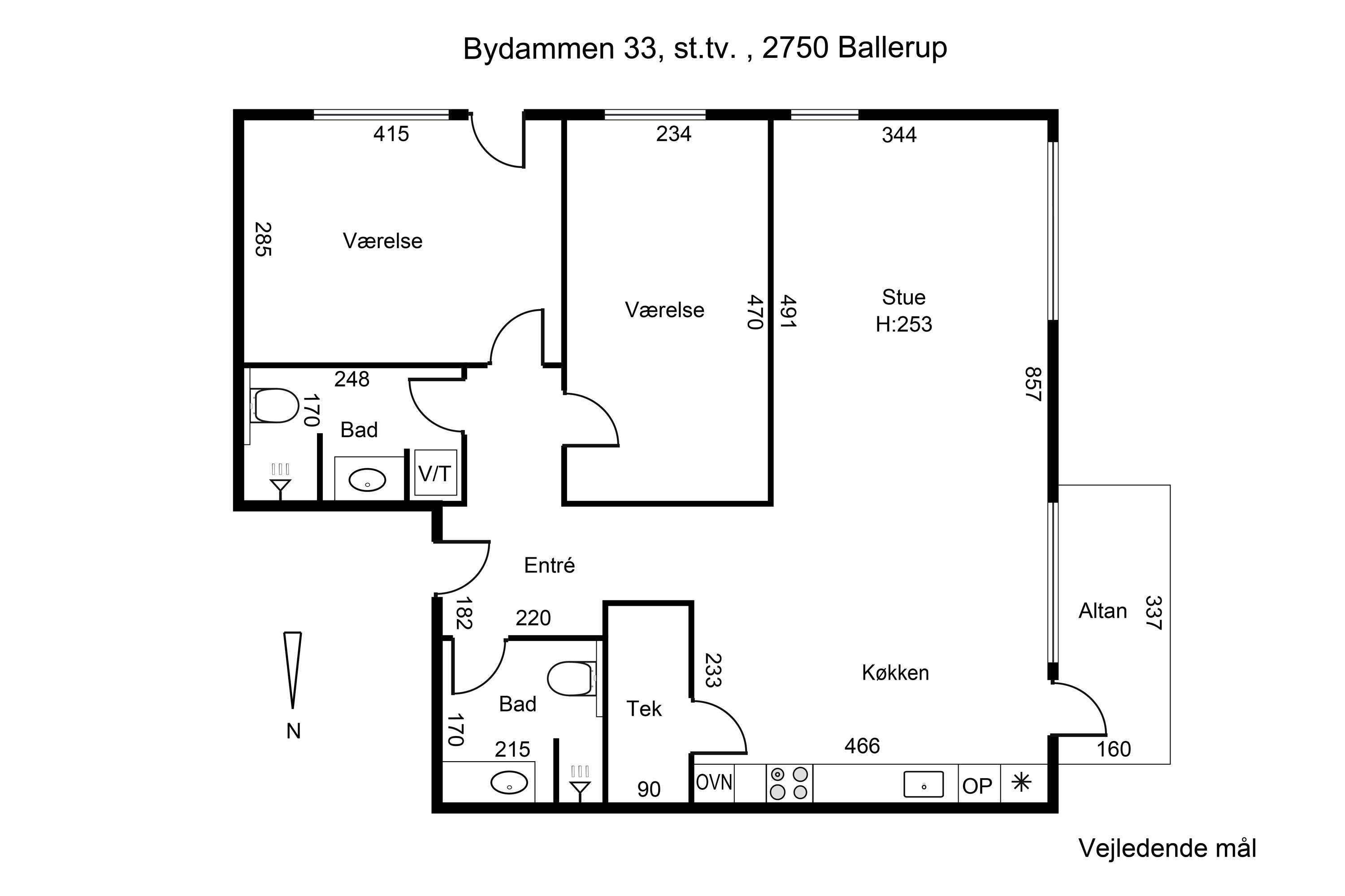 Plantegninger billede af Bydammen 33, st.. tv., 2750 Ballerup