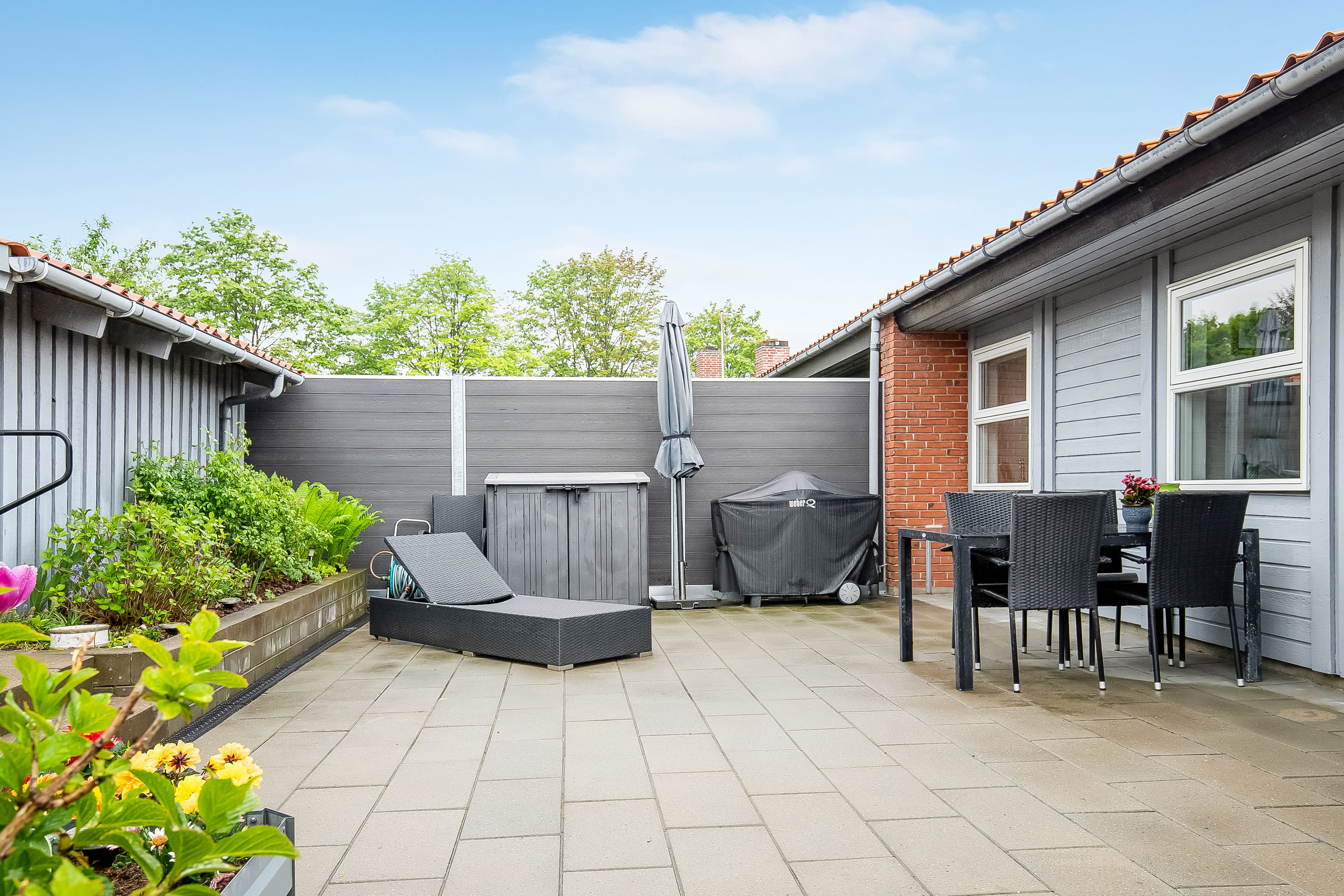 Fremhævet terrasse billede i fuldskærmstilstand. Billede af Ussinggårdsvej 9, Erritsø, 7000 Fredericia