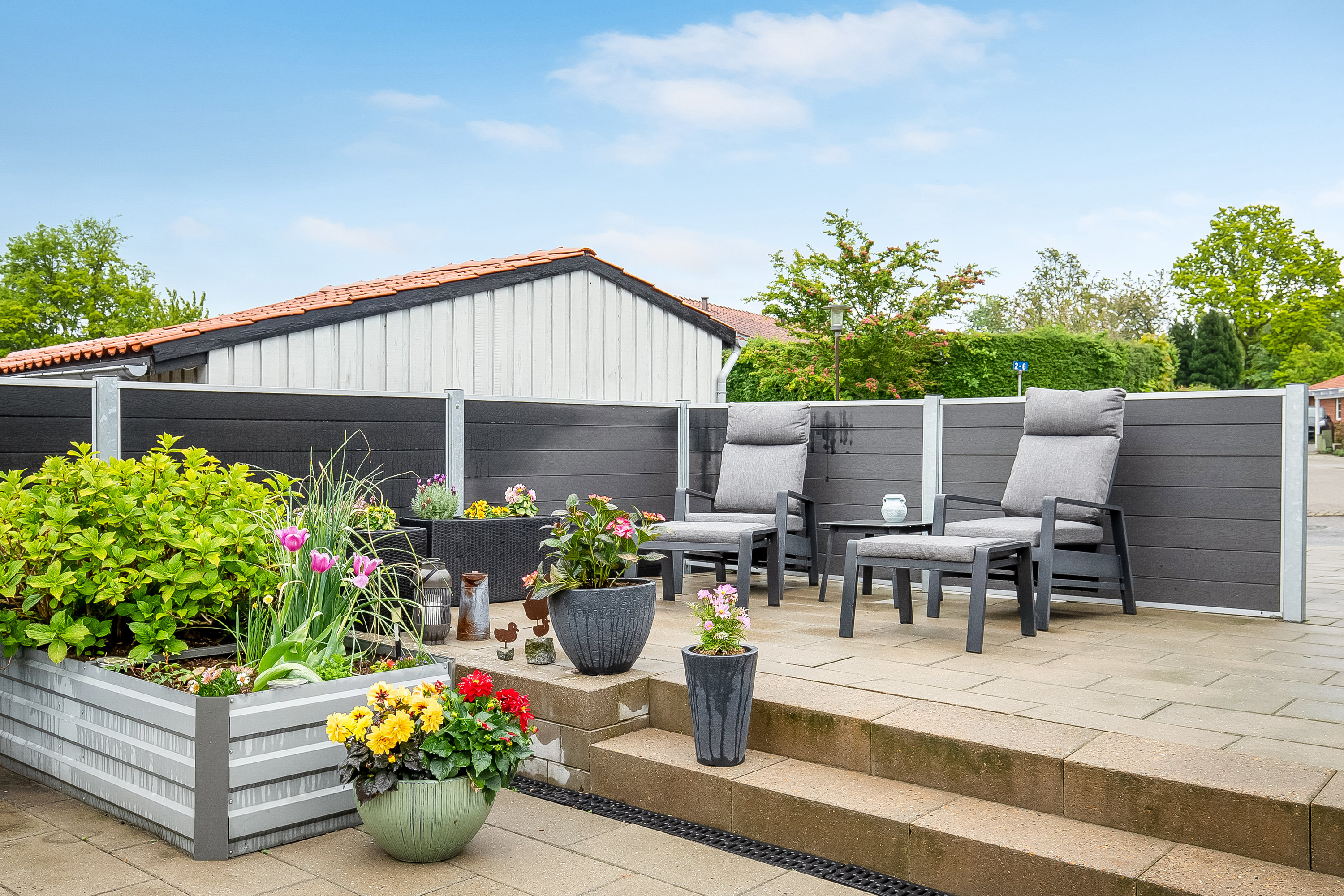 Fremhævet terrasse billede i fuldskærmstilstand. Billede af Ussinggårdsvej 9, Erritsø, 7000 Fredericia