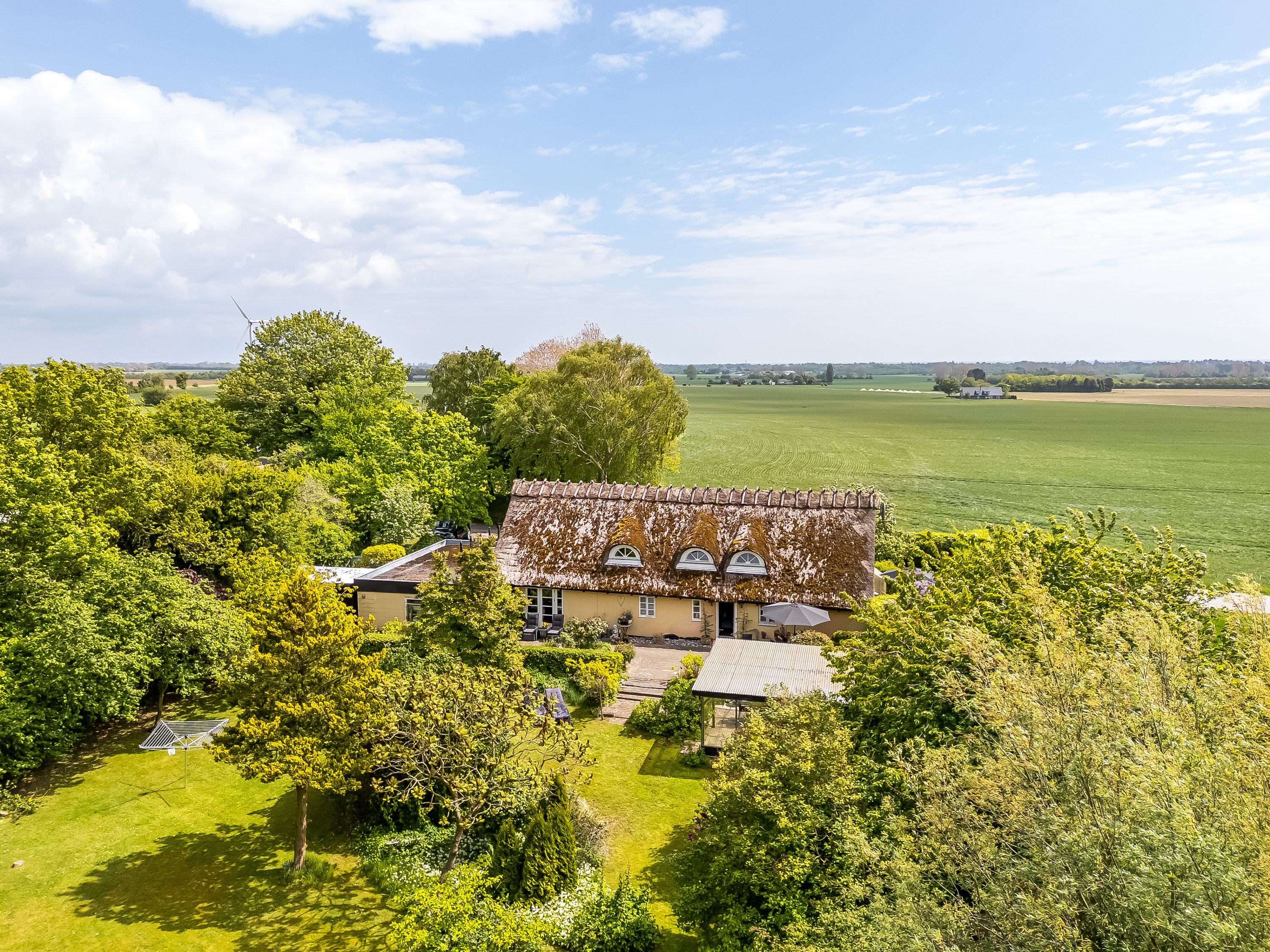 Villa: Luftfoto på Pregehøjvej 18, 4800 Nykøbing F