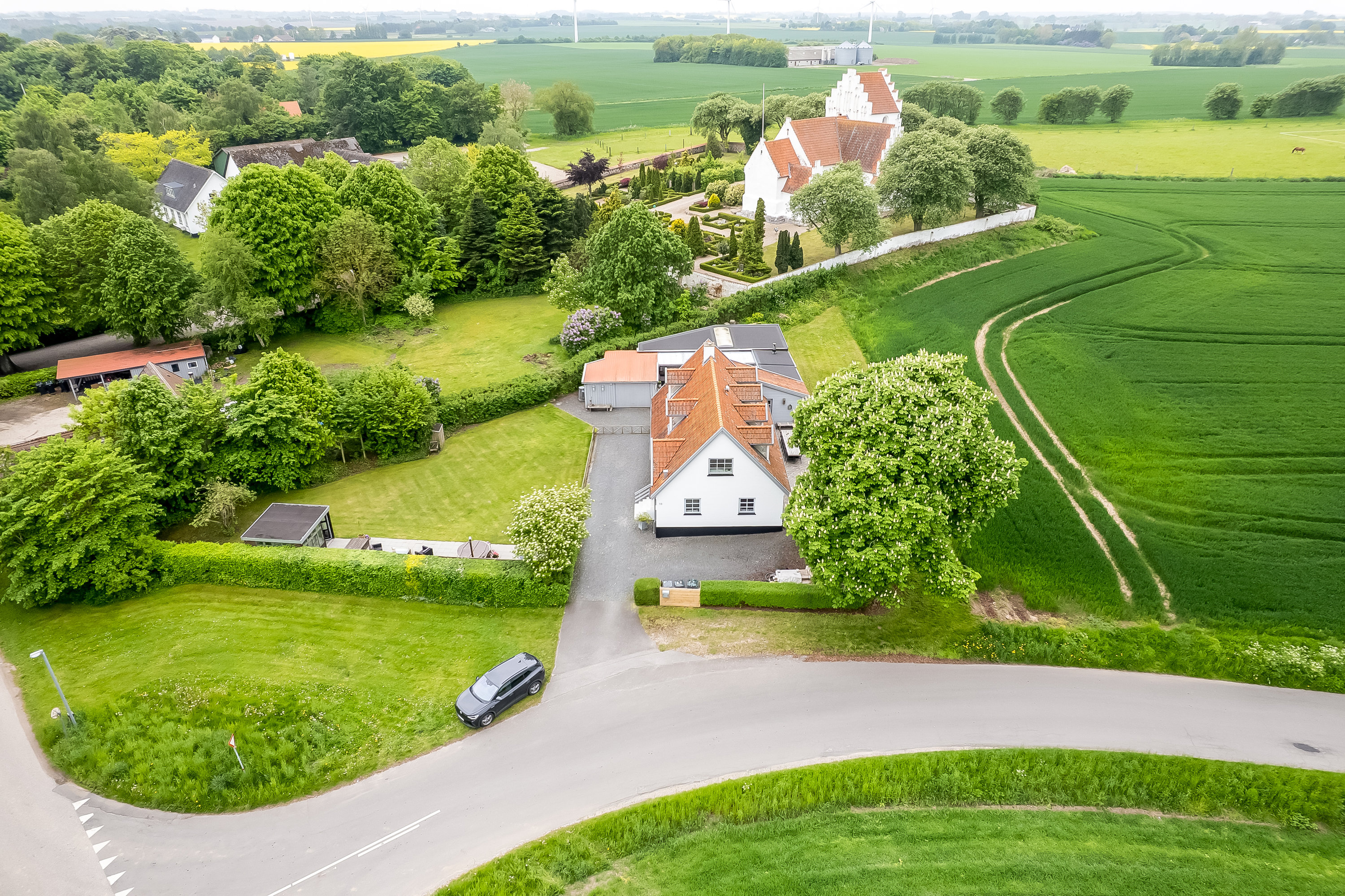 Fremhævet luftfoto billede i fuldskærmstilstand. Billede af Præstemarksvej 10, 4241 Vemmelev