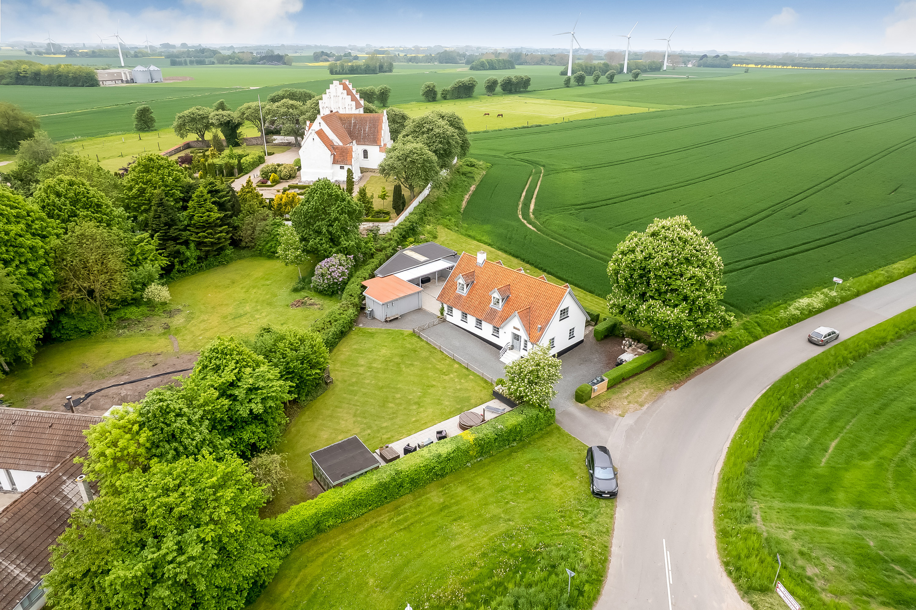 Villa: Luftfoto på Præstemarksvej 10, 4241 Vemmelev