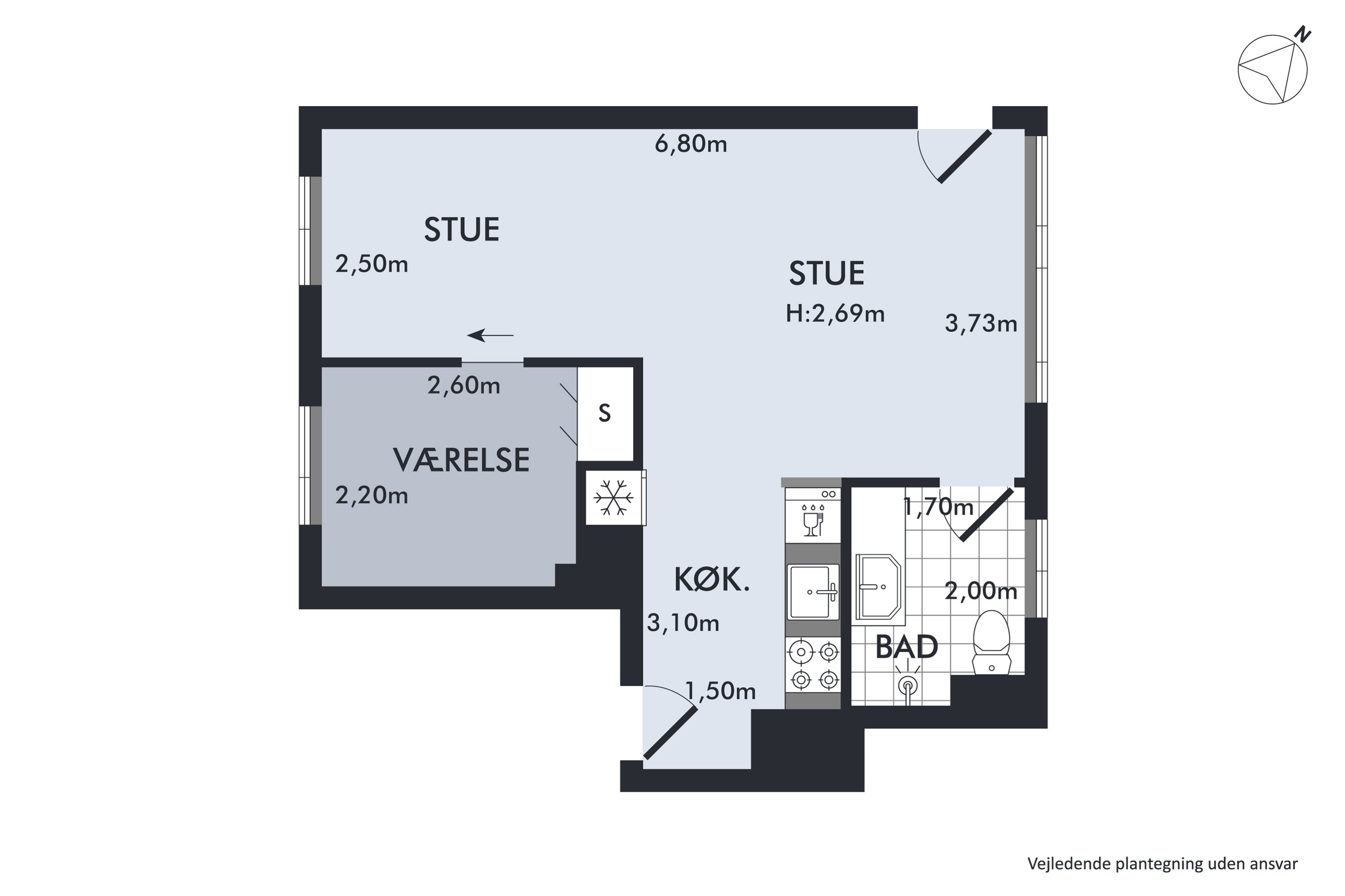 Plantegninger billede af Købmagergade 13A, 1. tv., 1150 København K